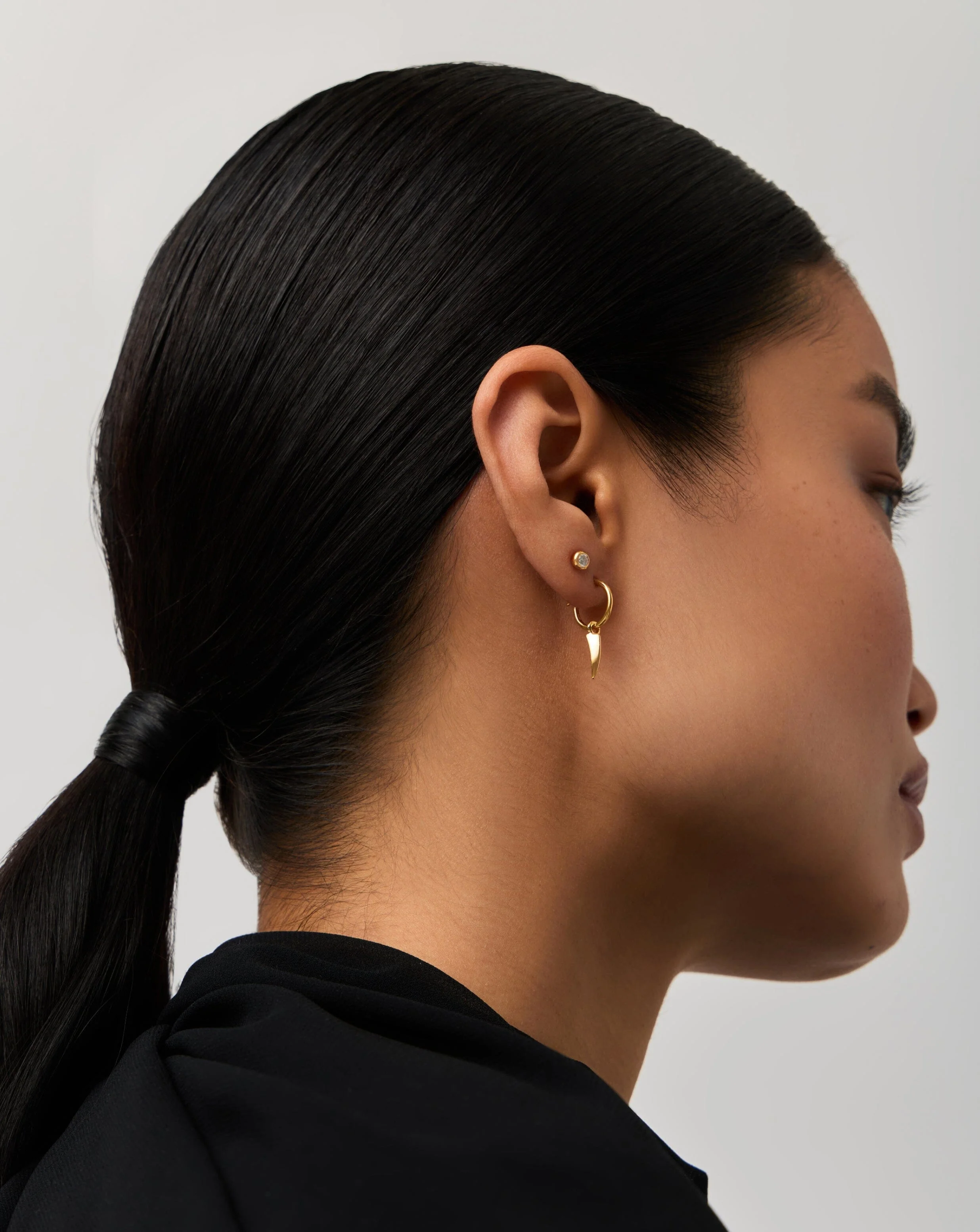 Claw Hoop & Stud Earring Set | 18ct Gold Vermeil - Image 6