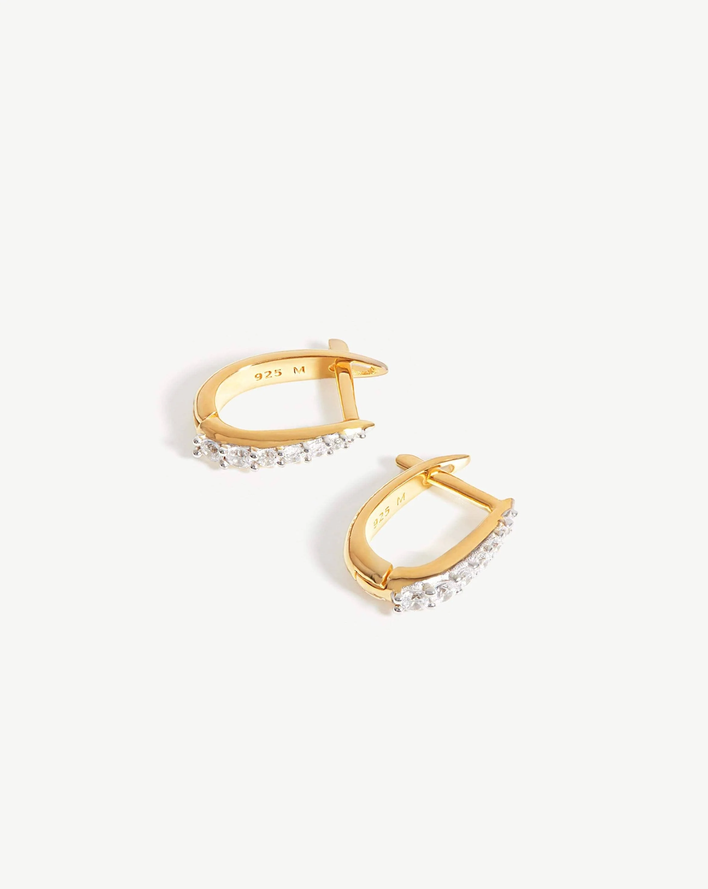 Claw Pave Huggies | 18ct Gold Vermeil/Cubic Zirconia - Image 4
