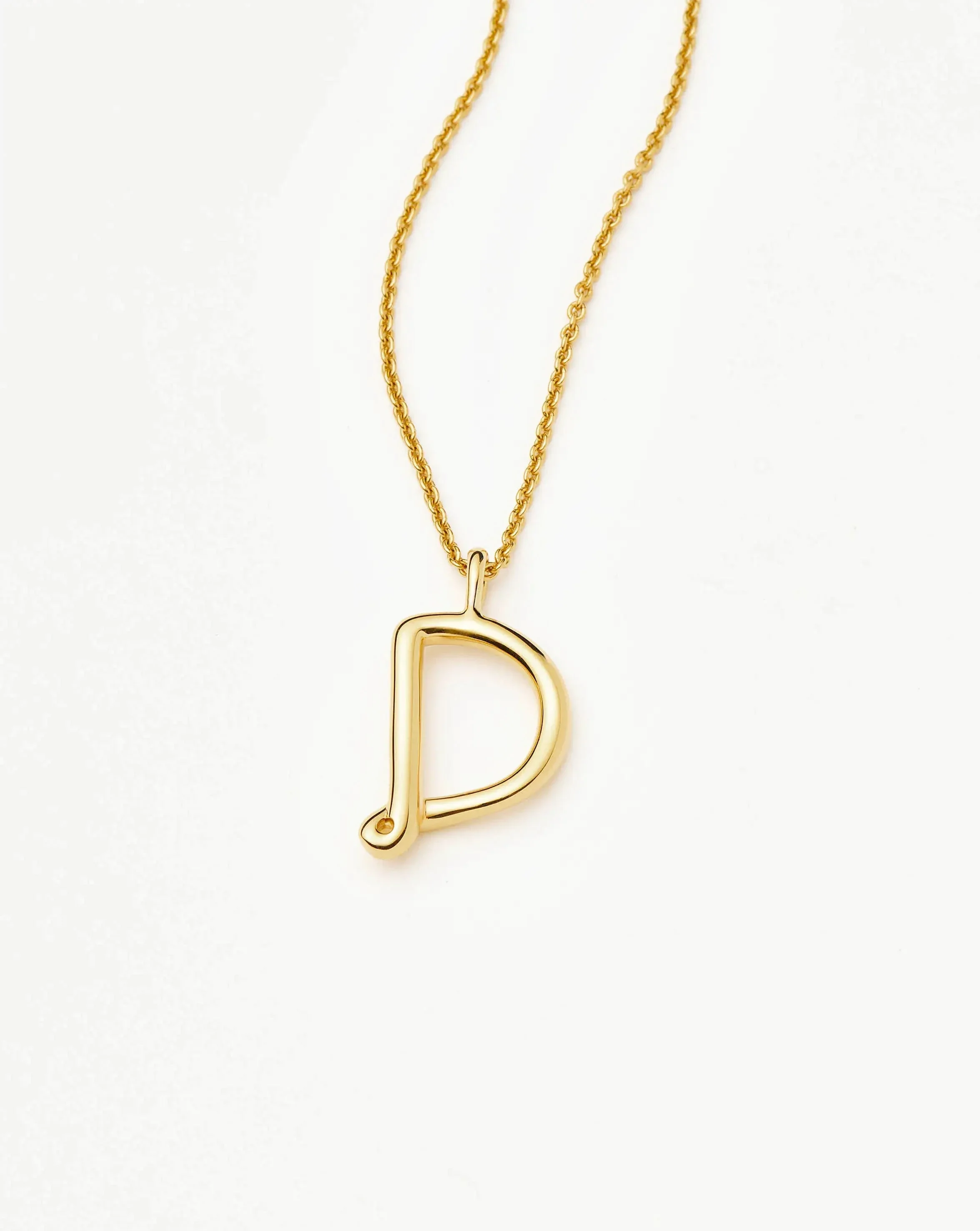 Curly Molten Initial Pendant Necklace - D | 18ct Gold Vermeil - Image 4
