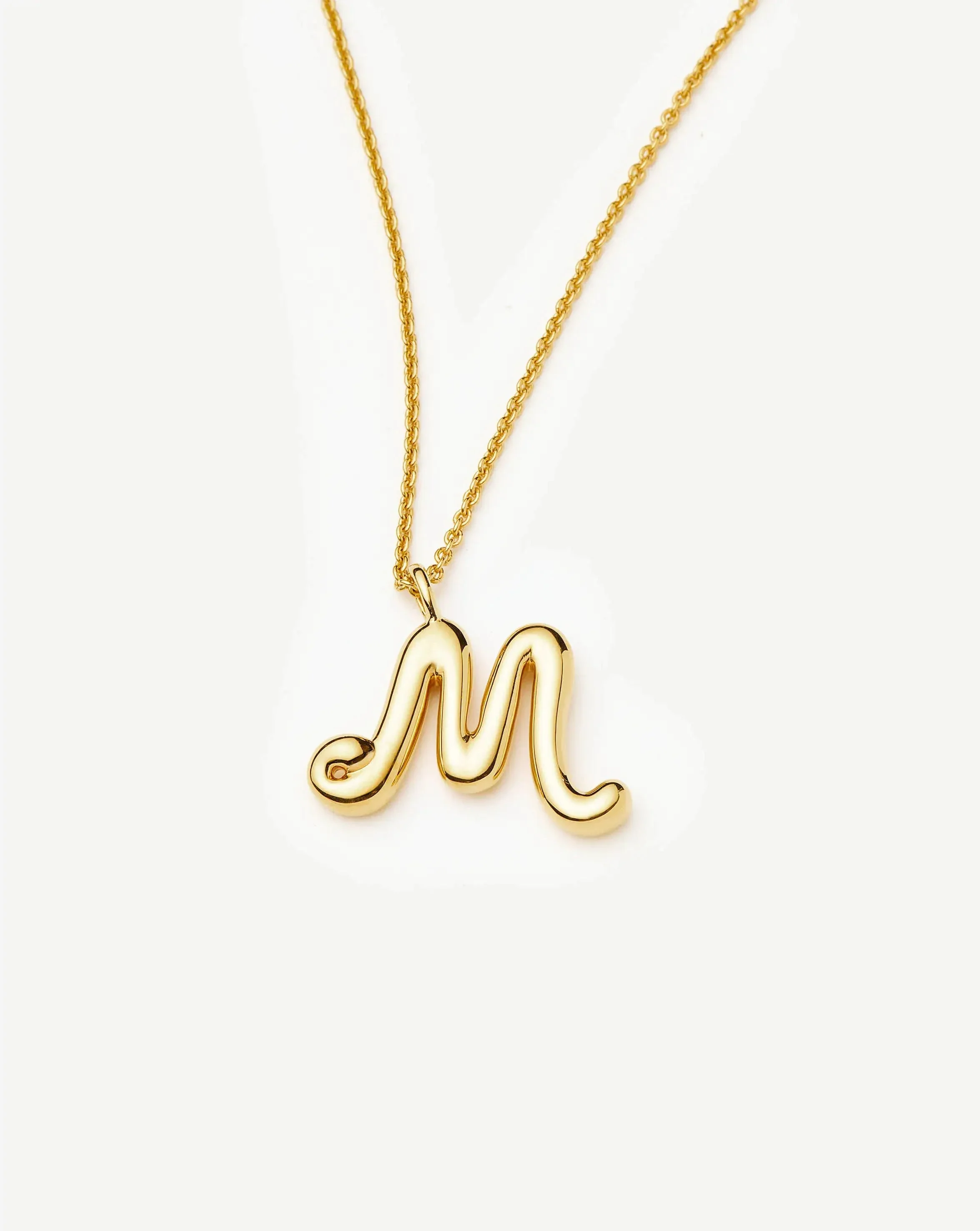 Curly Molten Initial Pendant Necklace - M | 18ct Gold Vermeil - Image 4