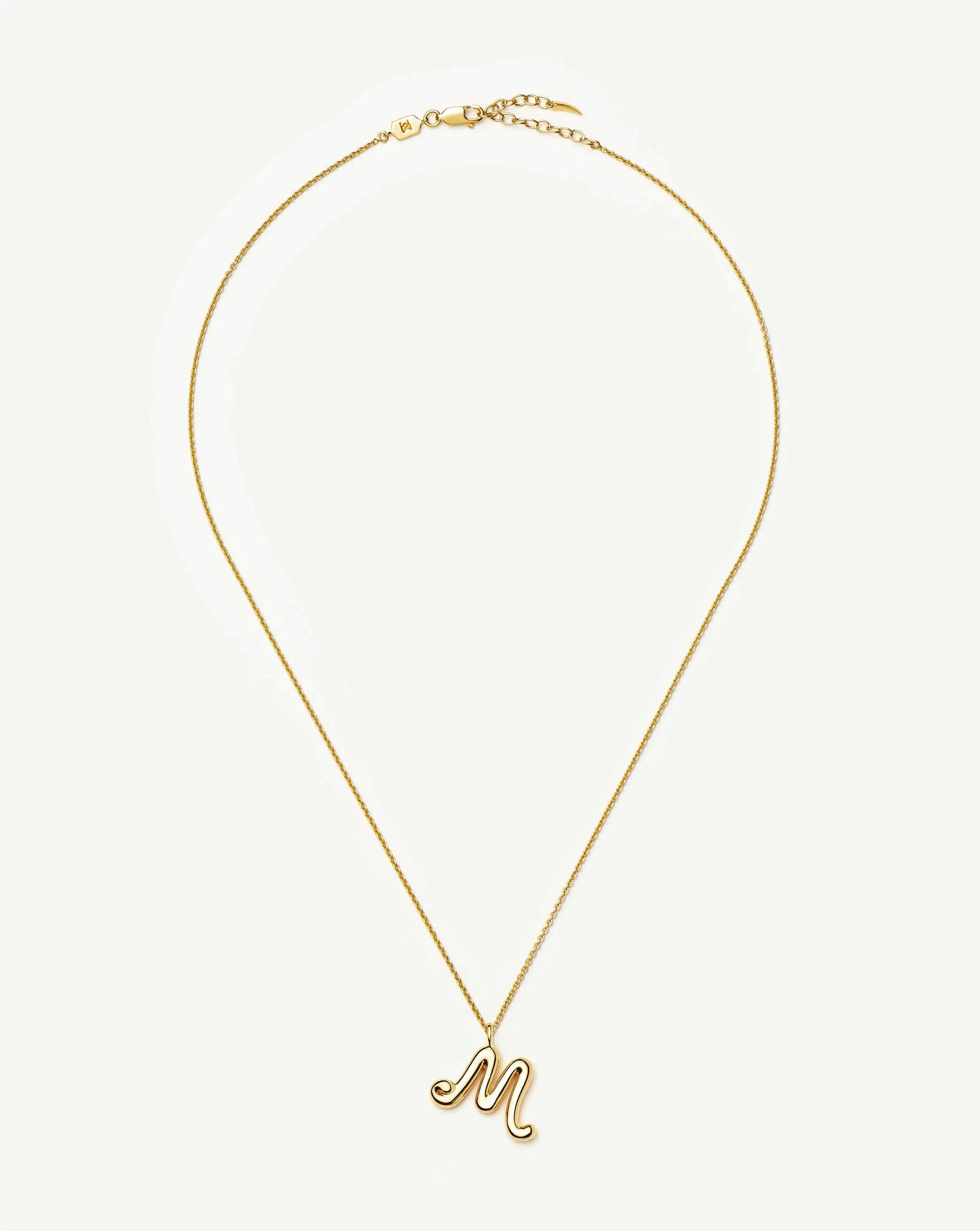 Curly Molten Initial Pendant Necklace - M | 18ct Gold Vermeil - Image 5