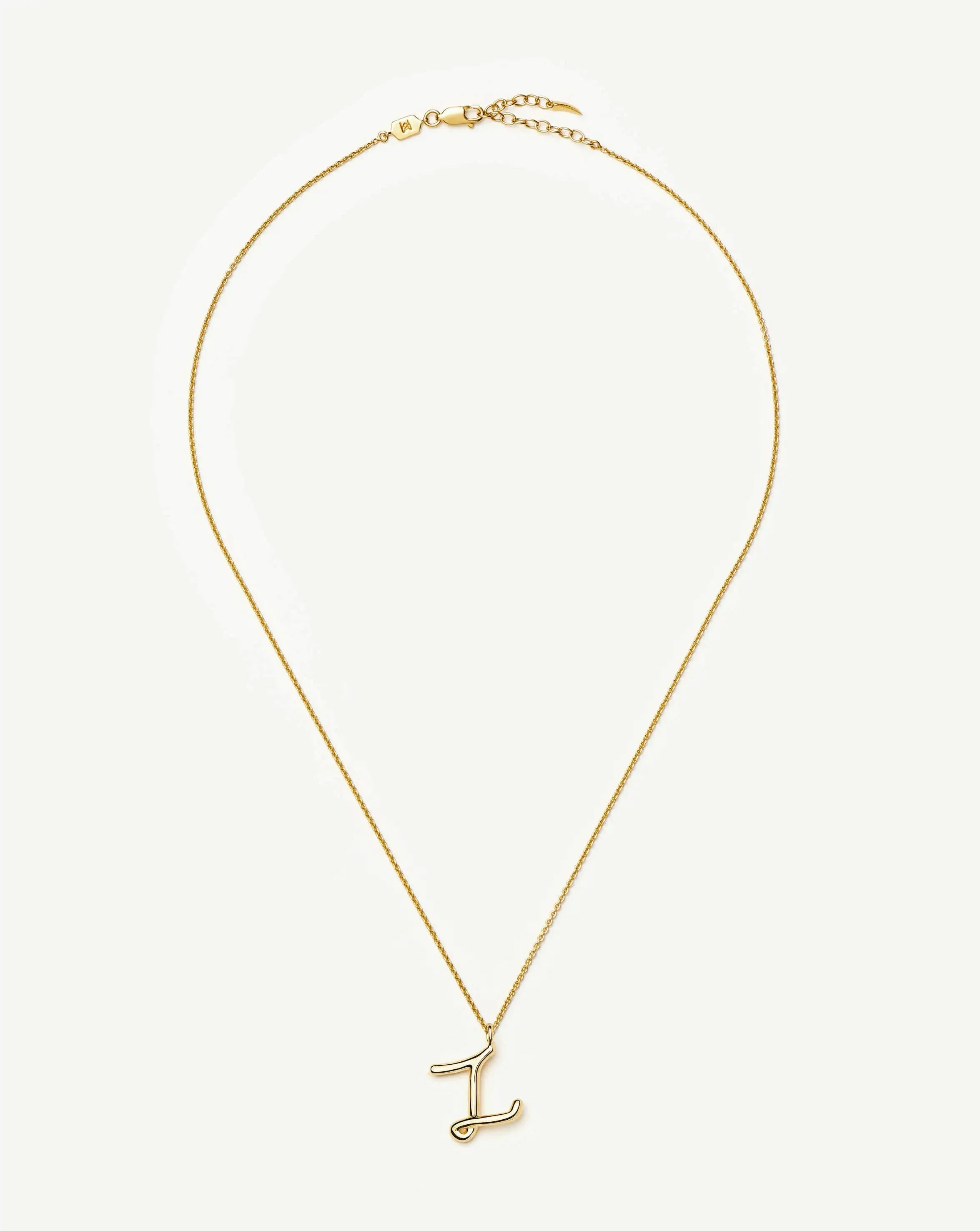 Curly Molten Initial Pendant Necklace - Z | 18ct Gold Vermeil - Image 3
