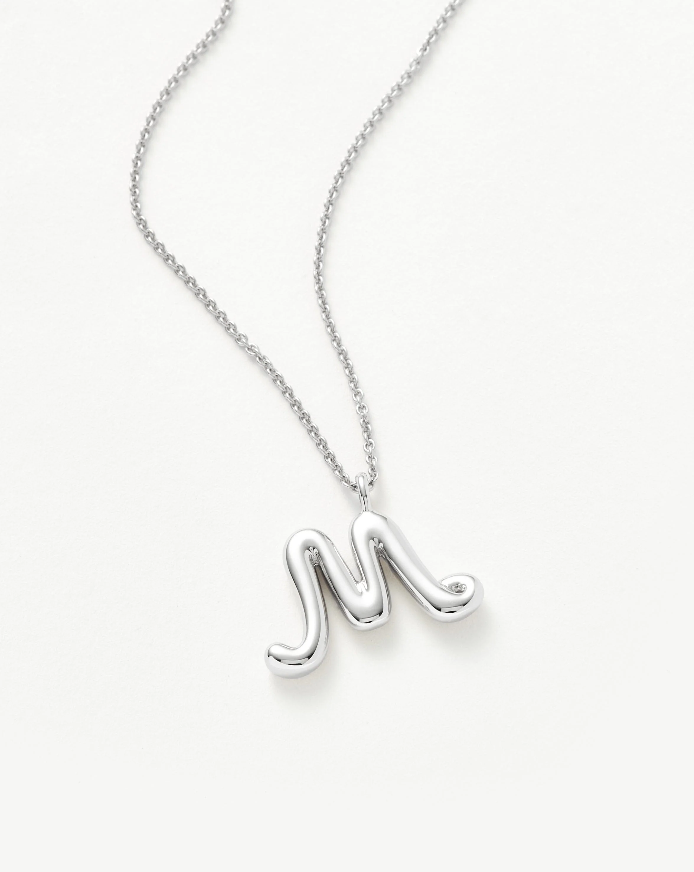 Curly Molten Initial Pendant Necklace - M | Sterling Silver - Image 4