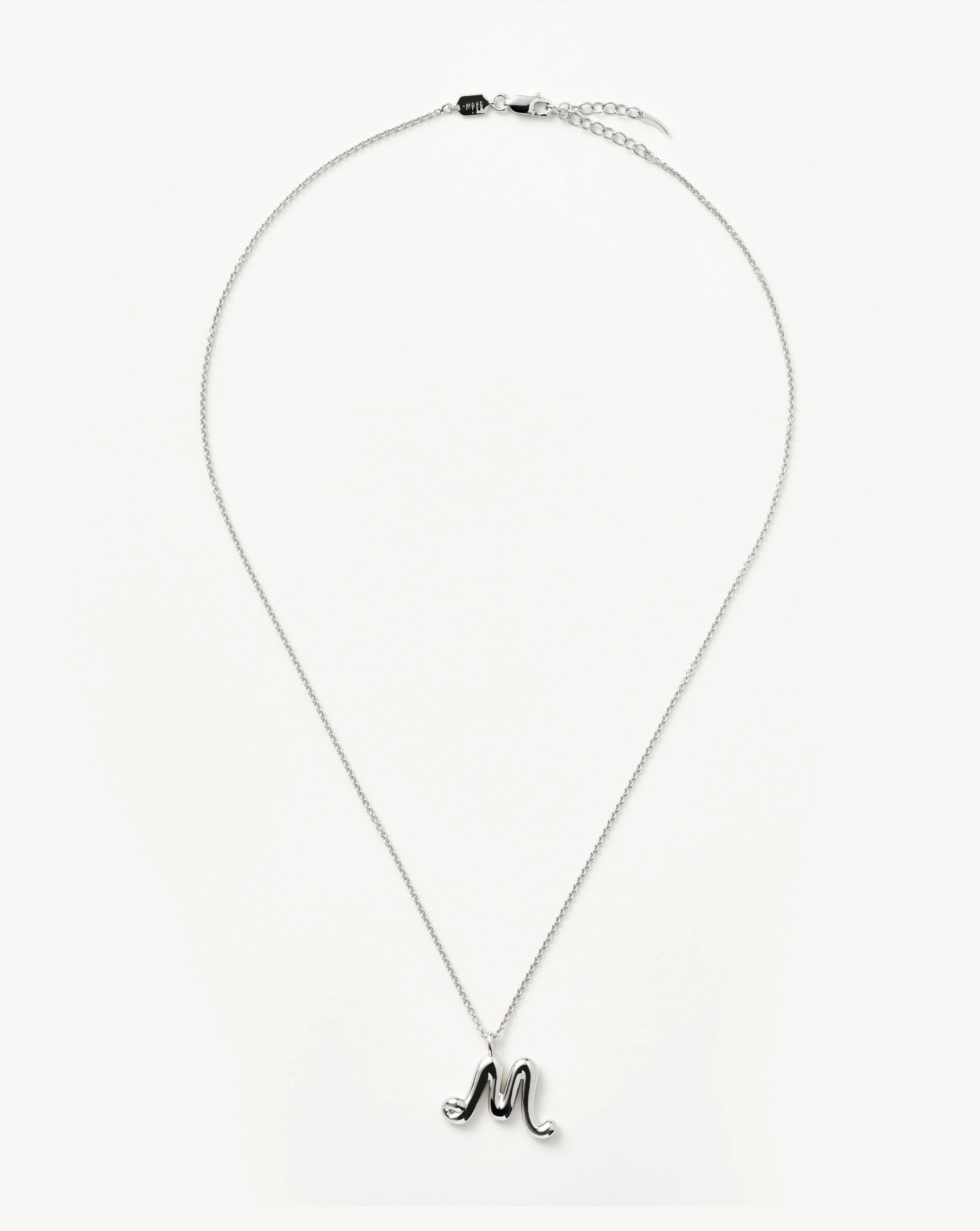 Curly Molten Initial Pendant Necklace - M | Sterling Silver - Image 5