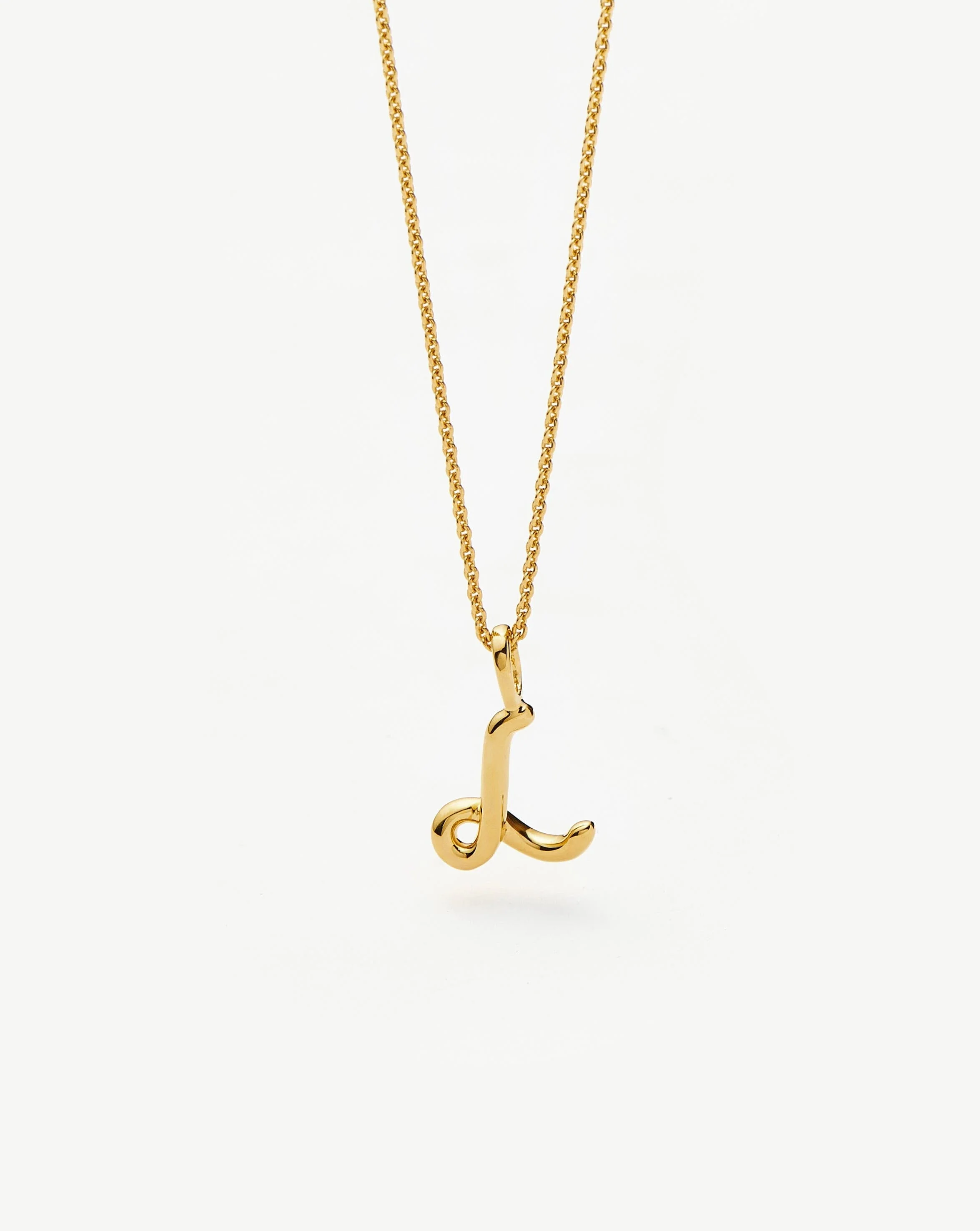 Curly Molten Mini Initial Necklace - L | 18ct Gold Vermeil - Image 5