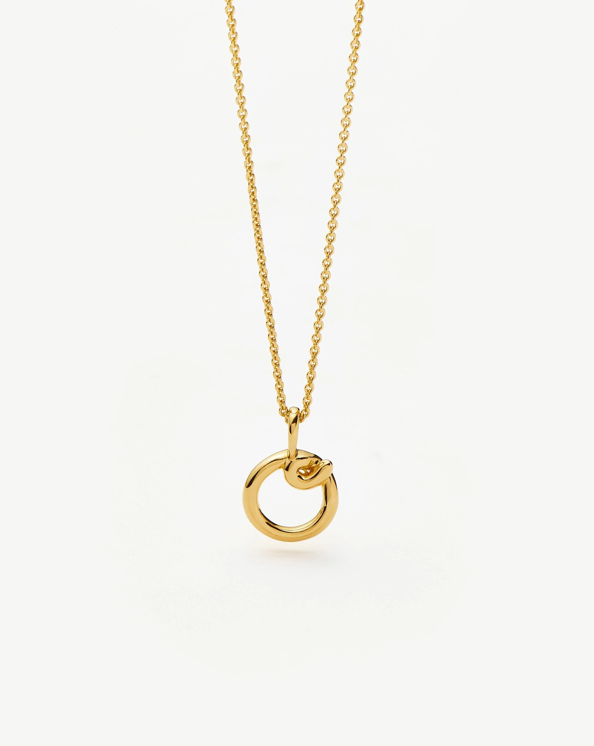 Curly Molten Mini Initial Necklace - O | 18ct Gold Vermeil - Image 2