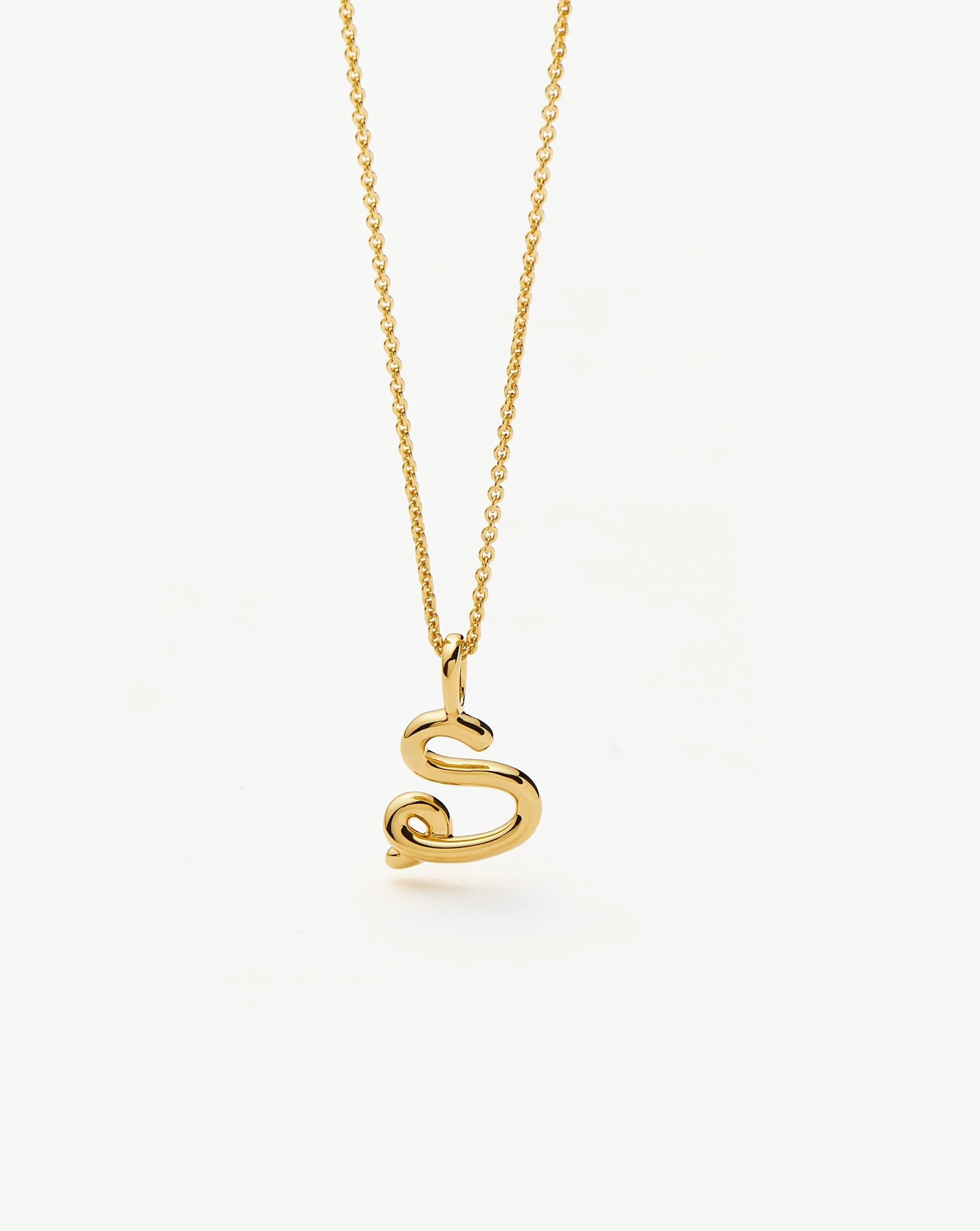 Curly Molten Mini Initial Necklace - S | 18ct Gold Vermeil - Image 5