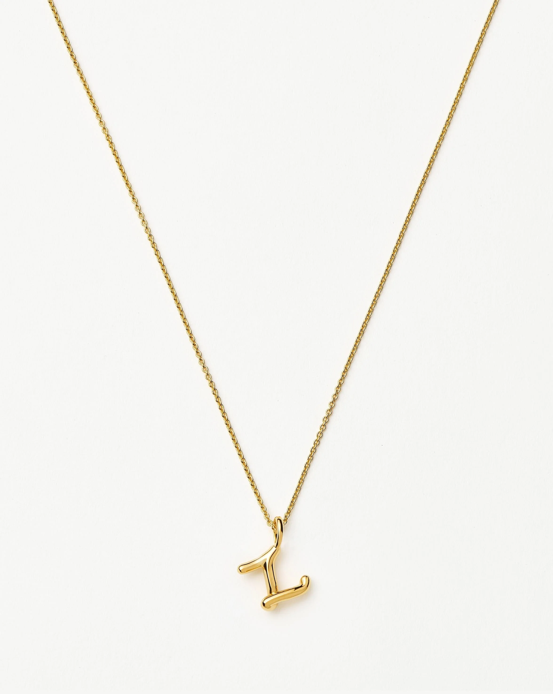 Curly Molten Mini Initial Necklace - Z | 18ct Gold Vermeil