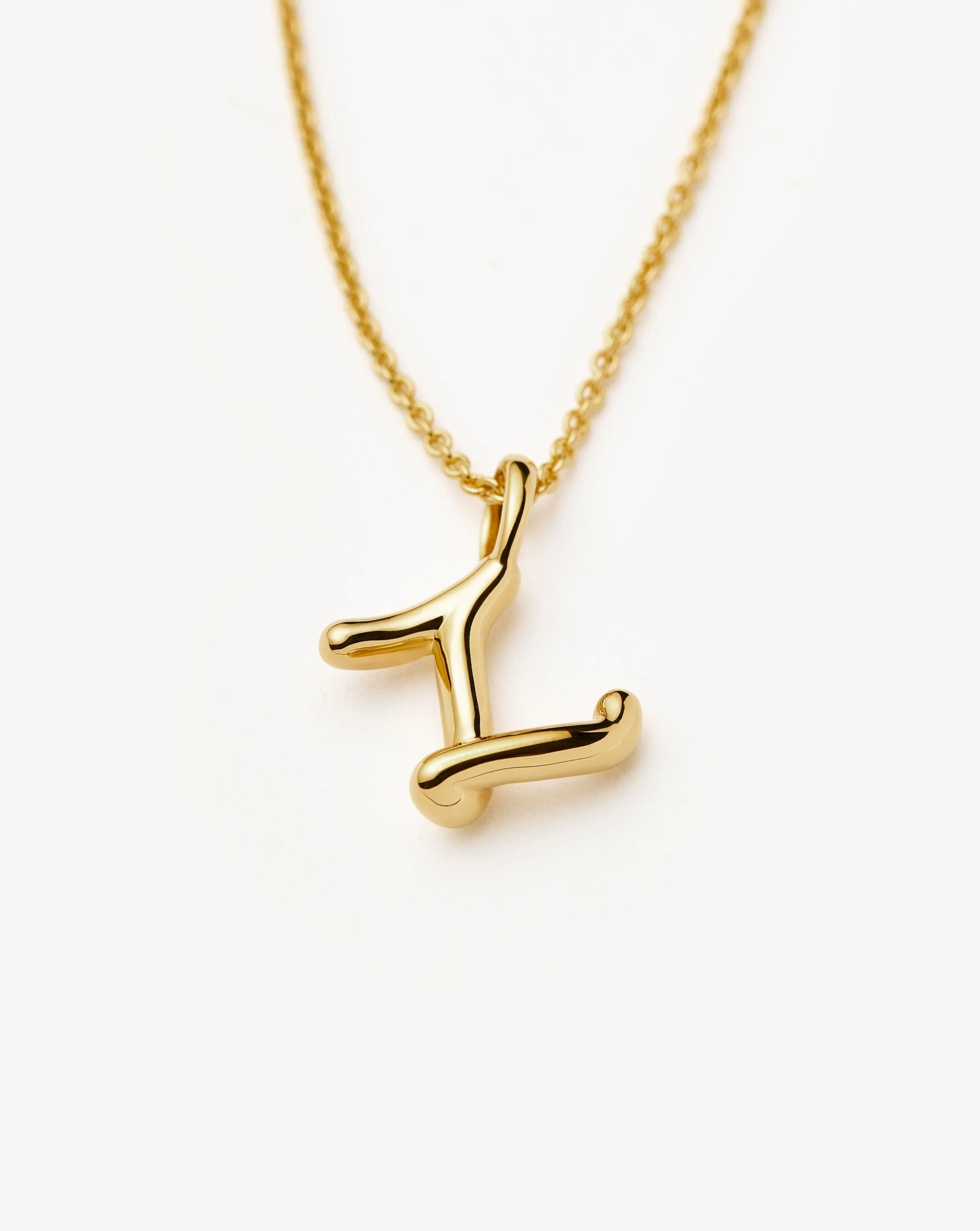 Curly Molten Mini Initial Necklace - Z | 18ct Gold Vermeil - Image 2