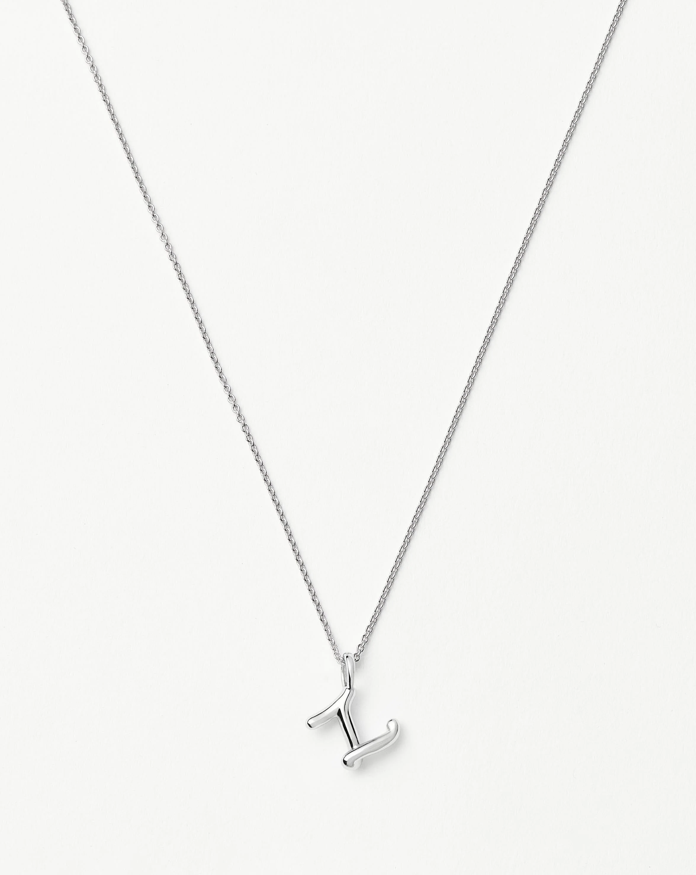 Curly Molten Mini Initial Necklace - Z | Sterling Silver