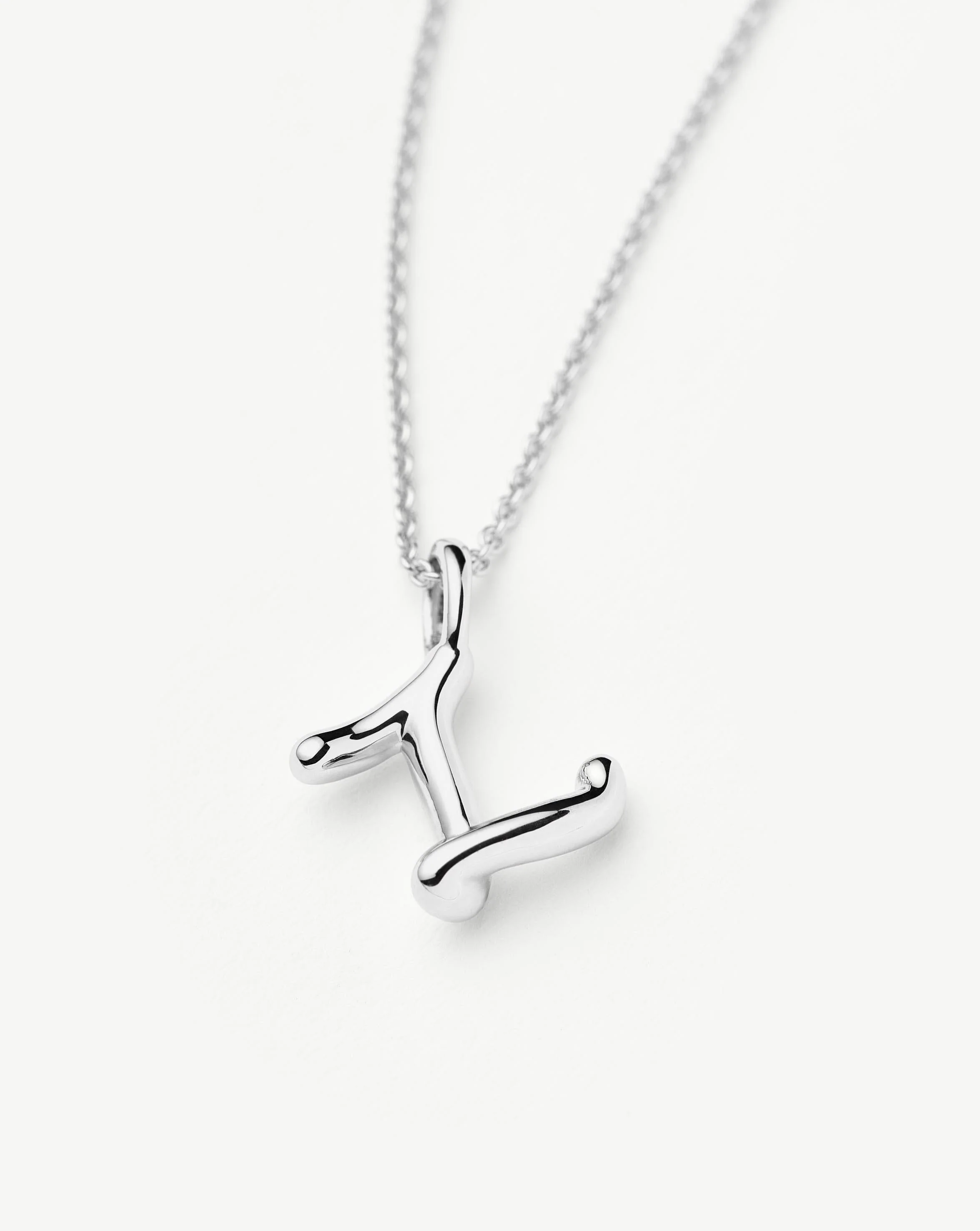Curly Molten Mini Initial Necklace - Z | Sterling Silver - Image 2