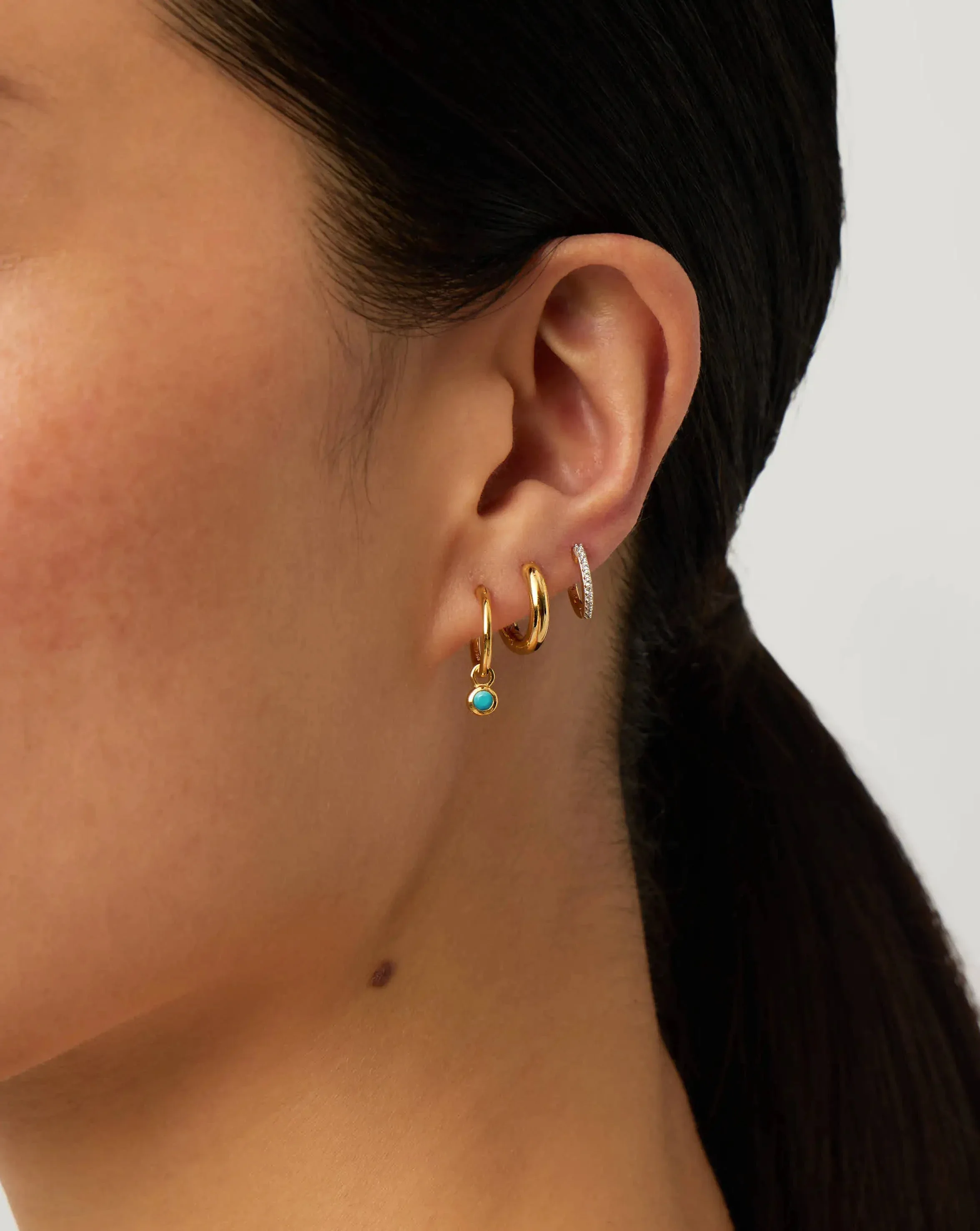 December Birthstone Necklace & Charm Earrings Set | 18ct Gold Vermeil/Turquoise Magnesite - Image 2
