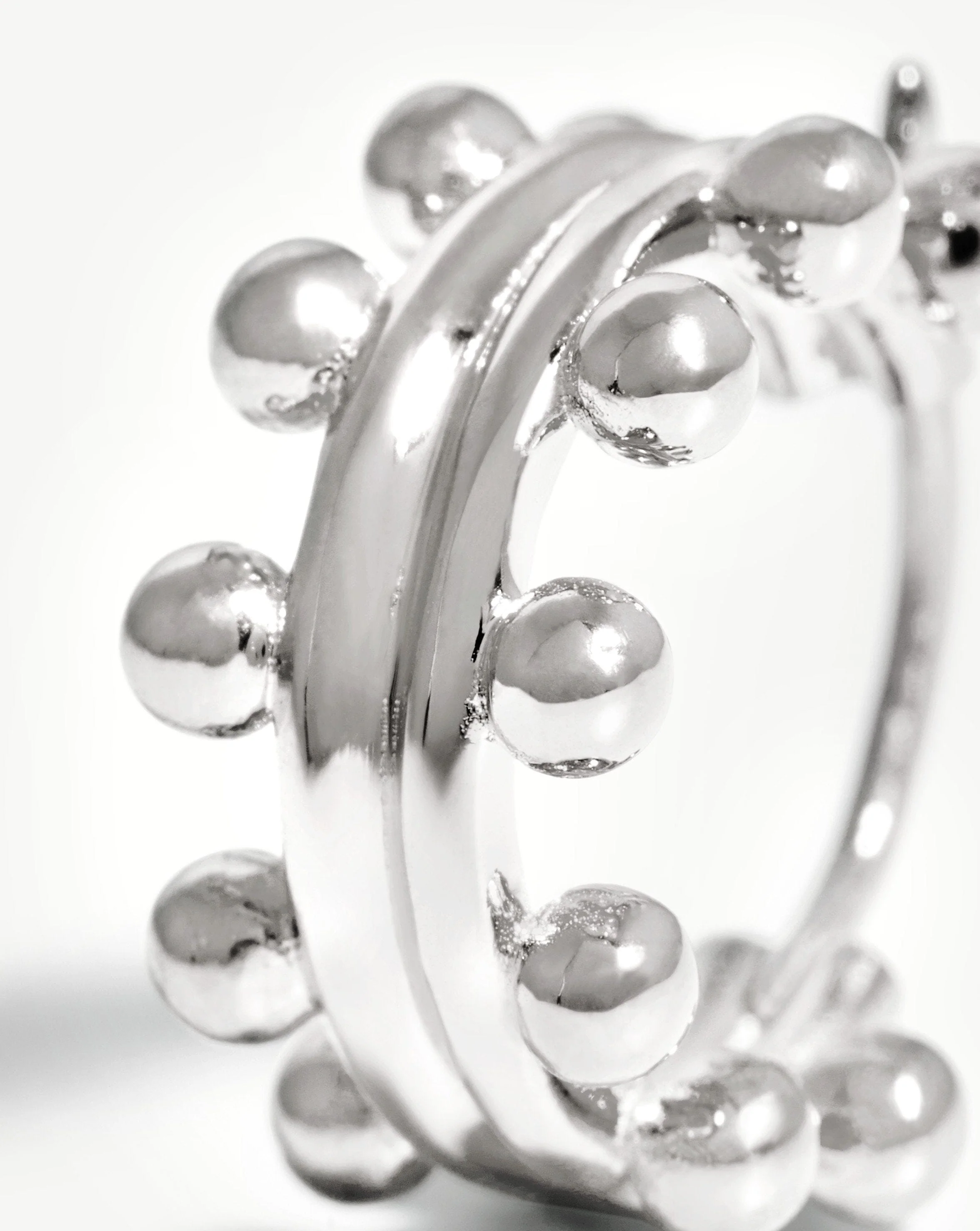 Mini Double Beaded Hoop Earrings - Image 4