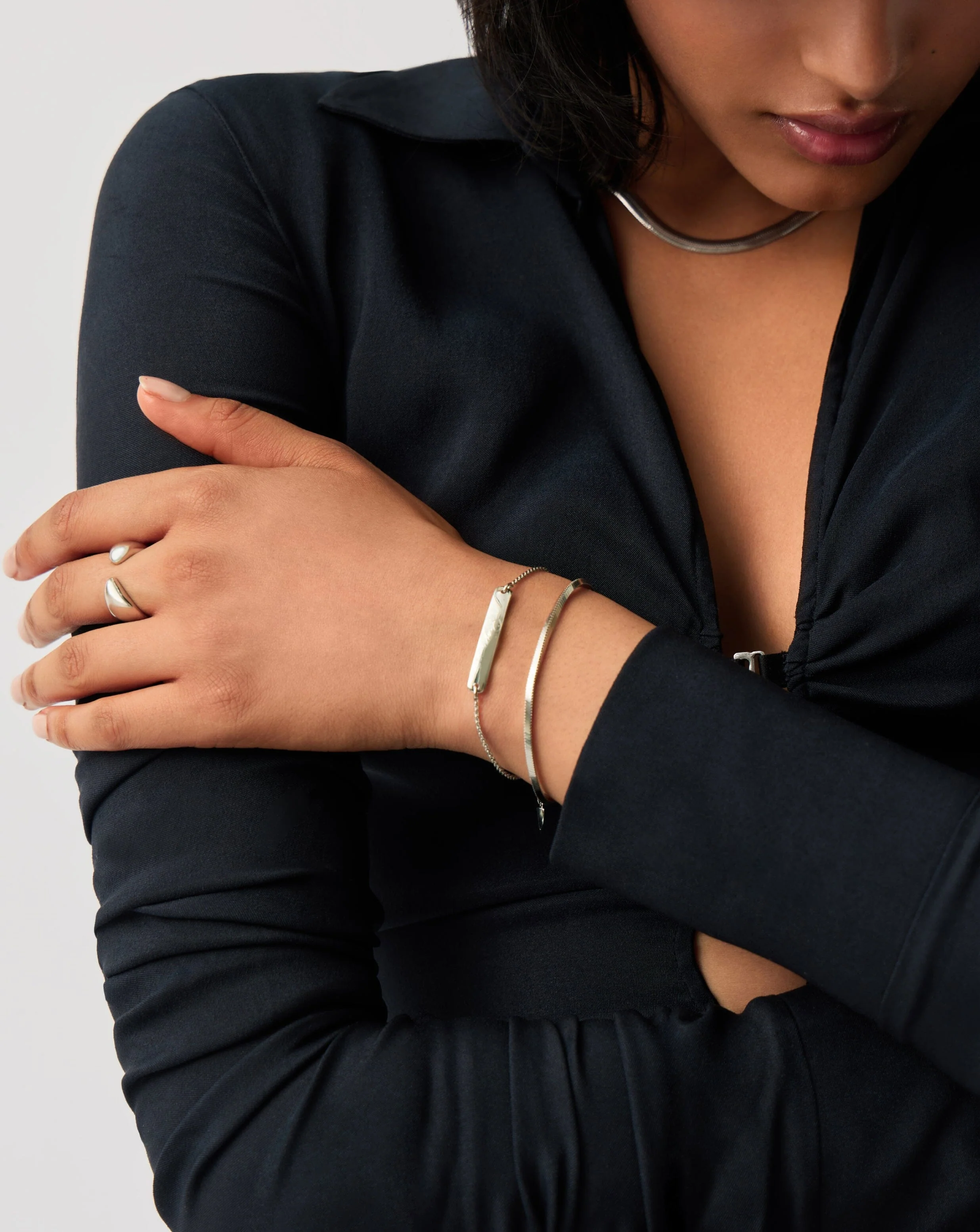 Engravable Bar Chain Bracelet | Silver Plated - Image 3