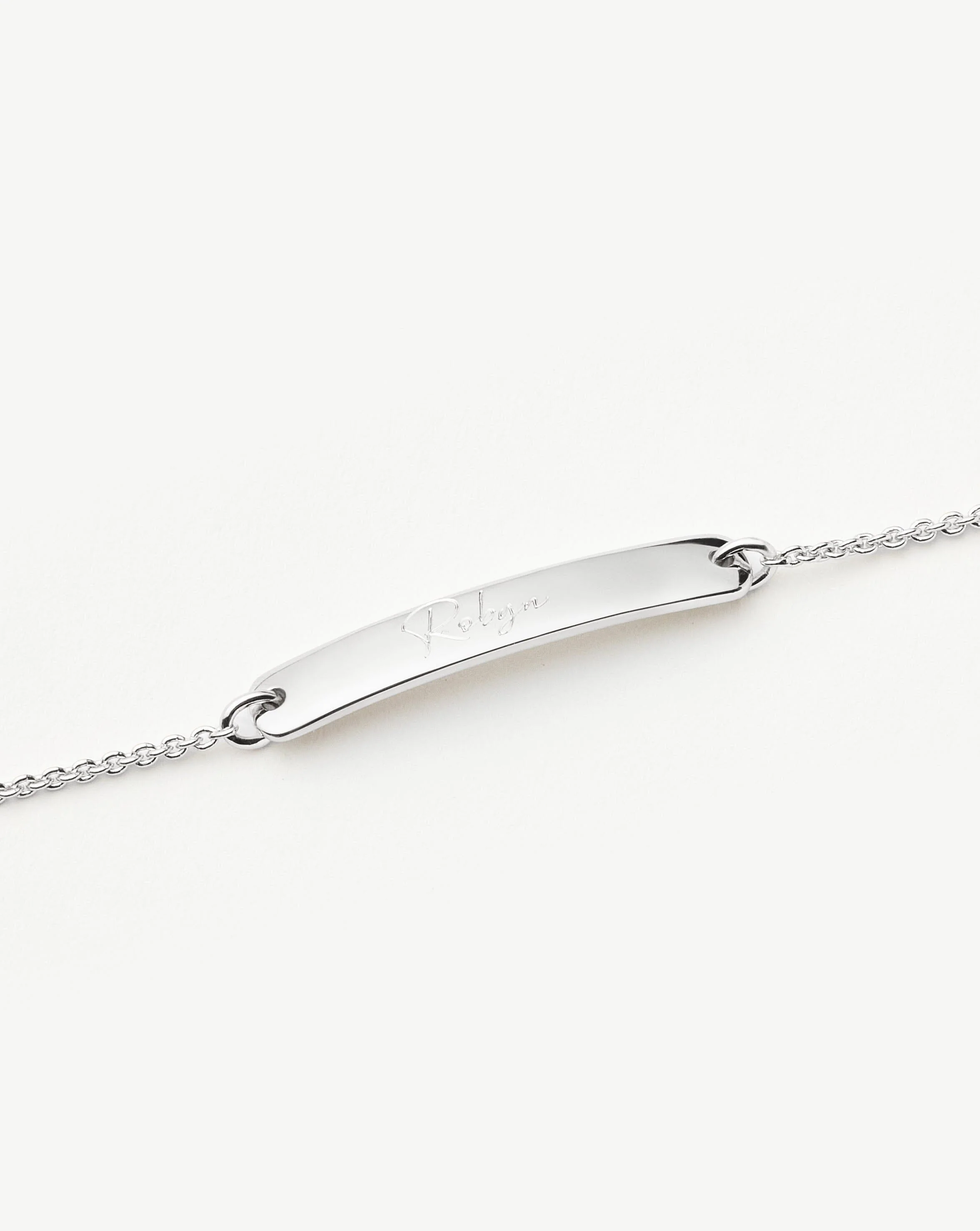 Engravable Bar Chain Bracelet | Silver Plated - Image 4