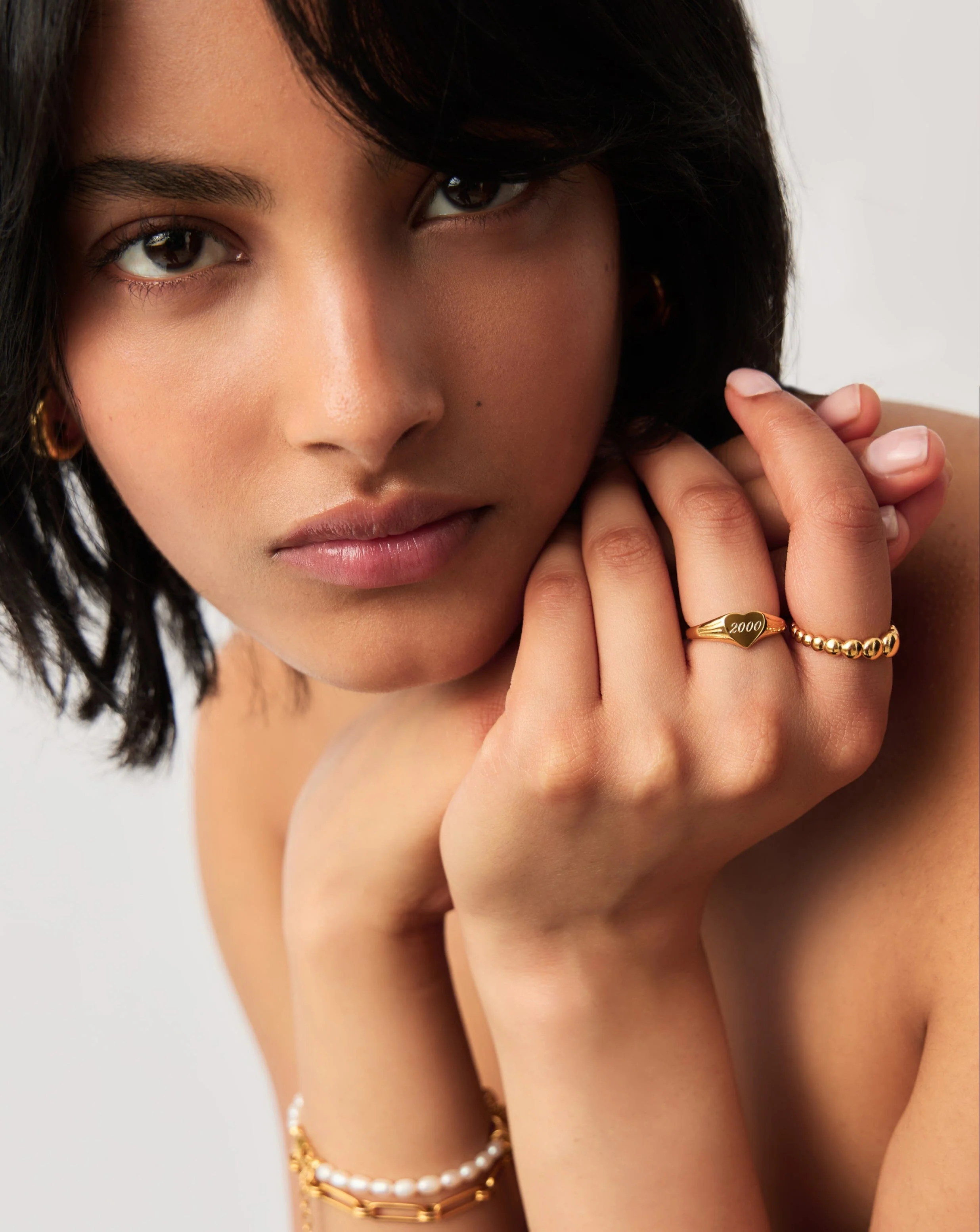 Engravable Heart Signet Ring | 18ct Gold Vermeil - Image 3