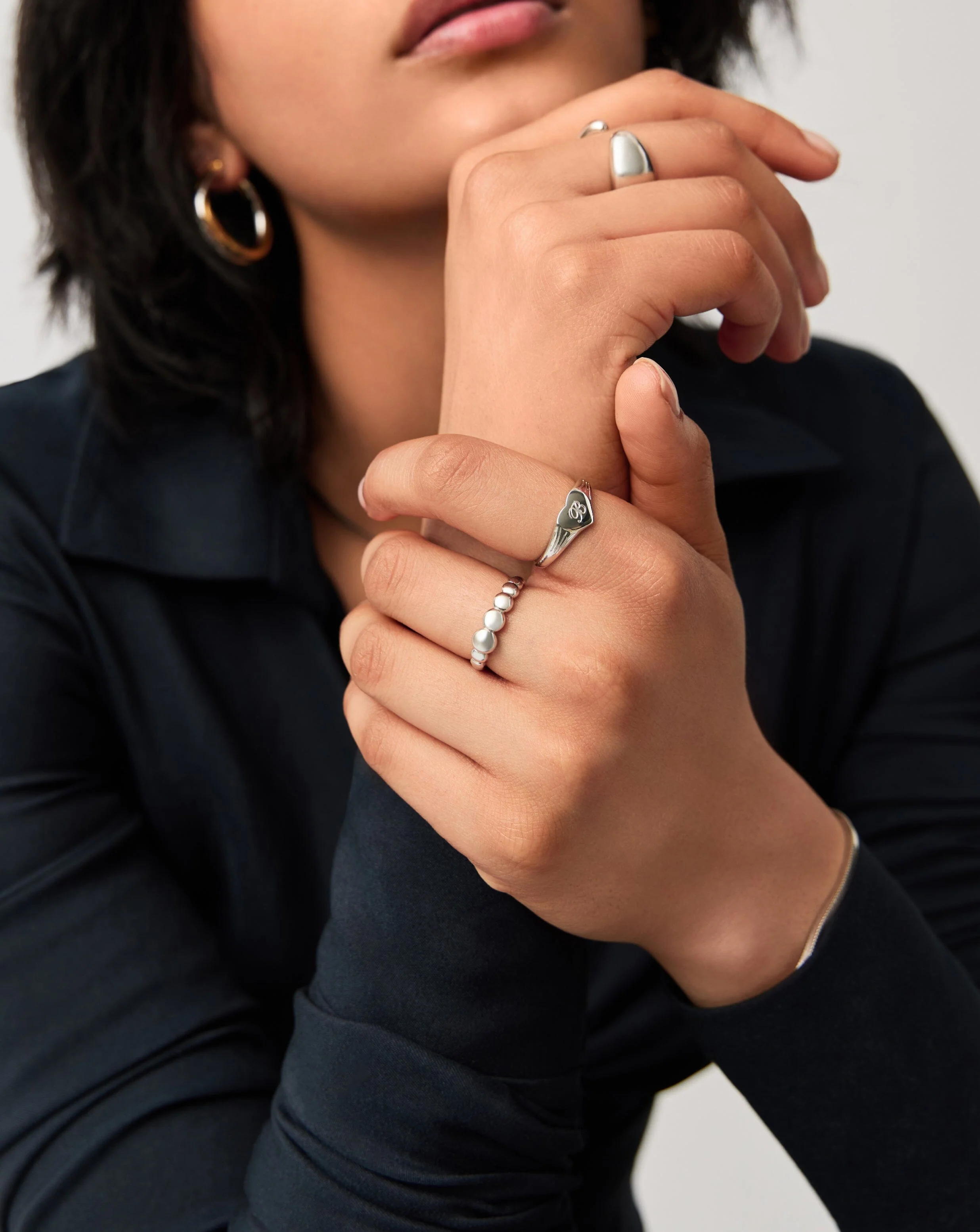 Engravable Heart Signet Ring | Sterling Silver - Image 2