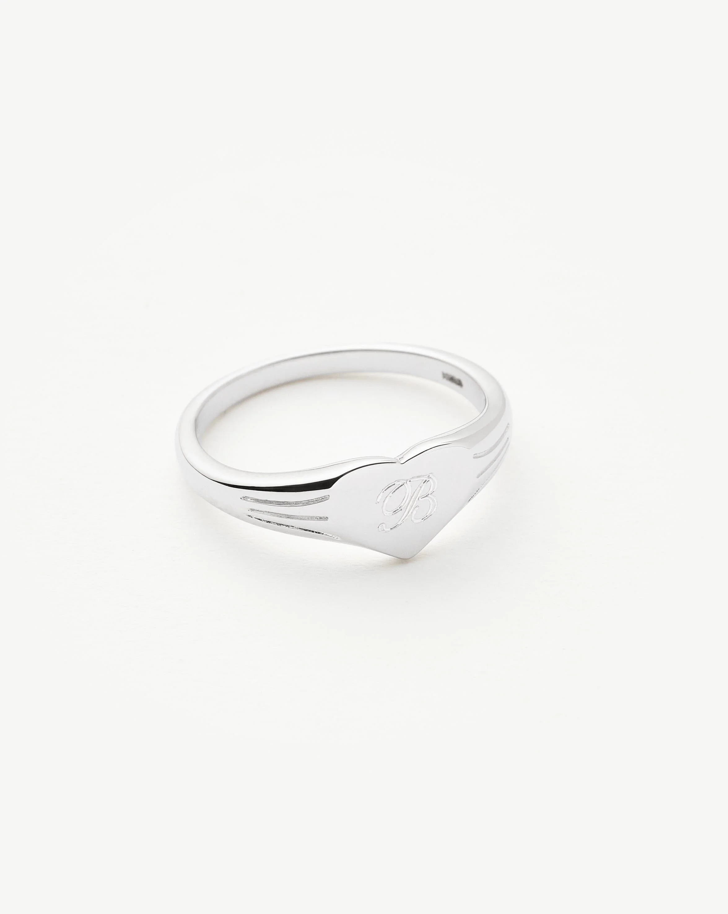 Engravable Heart Signet Ring | Sterling Silver - Image 4