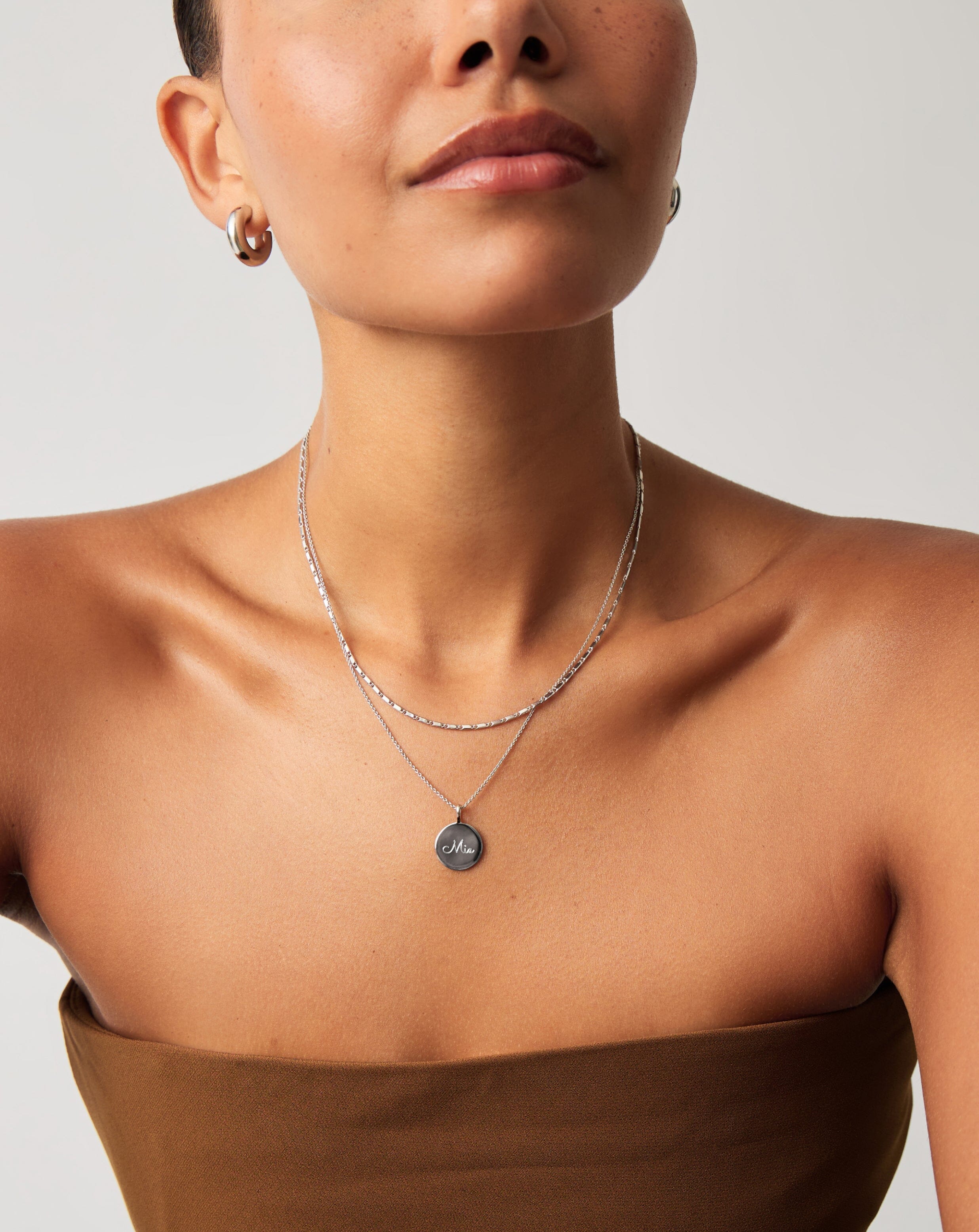 Engravable Round Necklace | Sterling Silver - Image 3