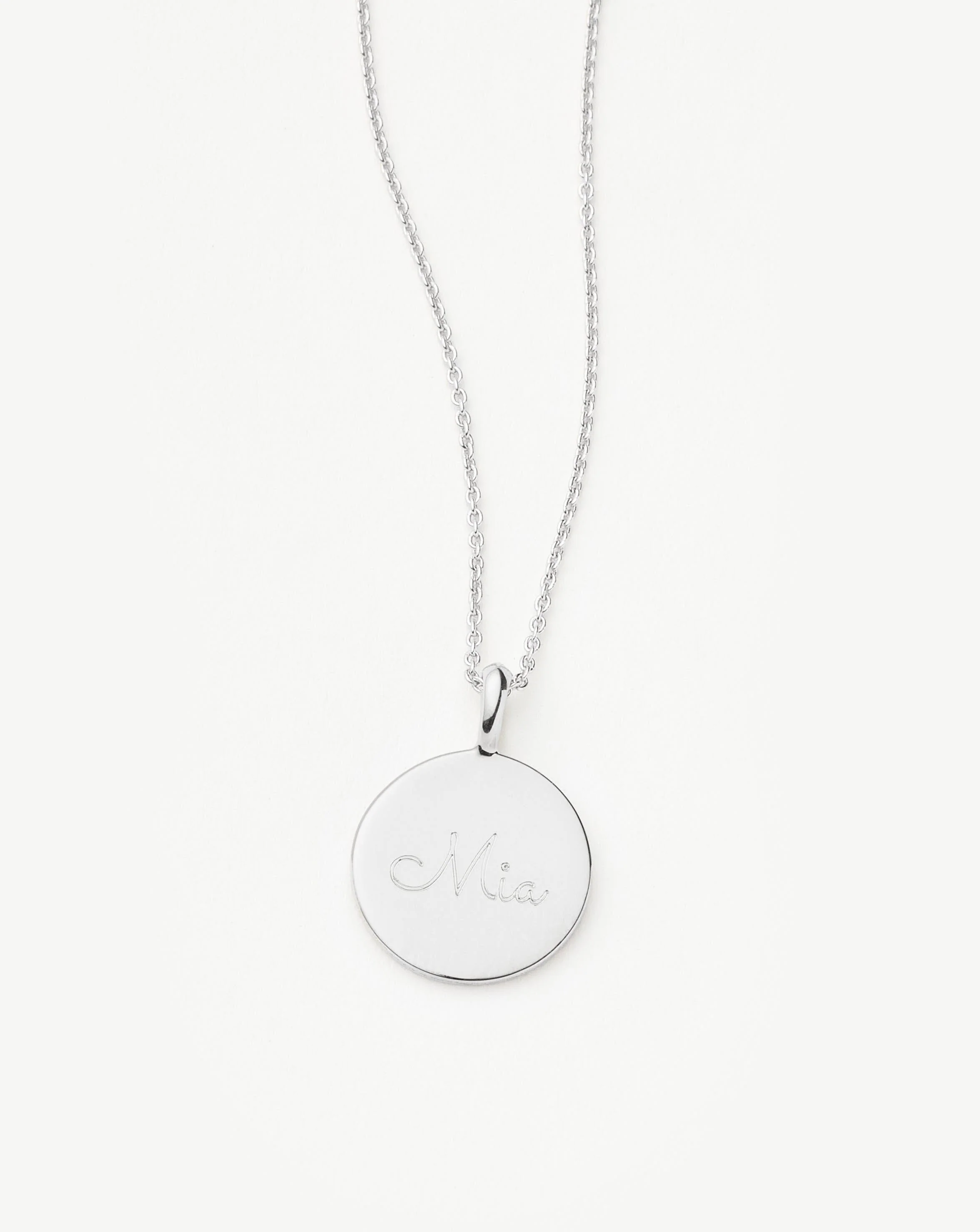 Engravable Round Necklace | Sterling Silver - Image 4