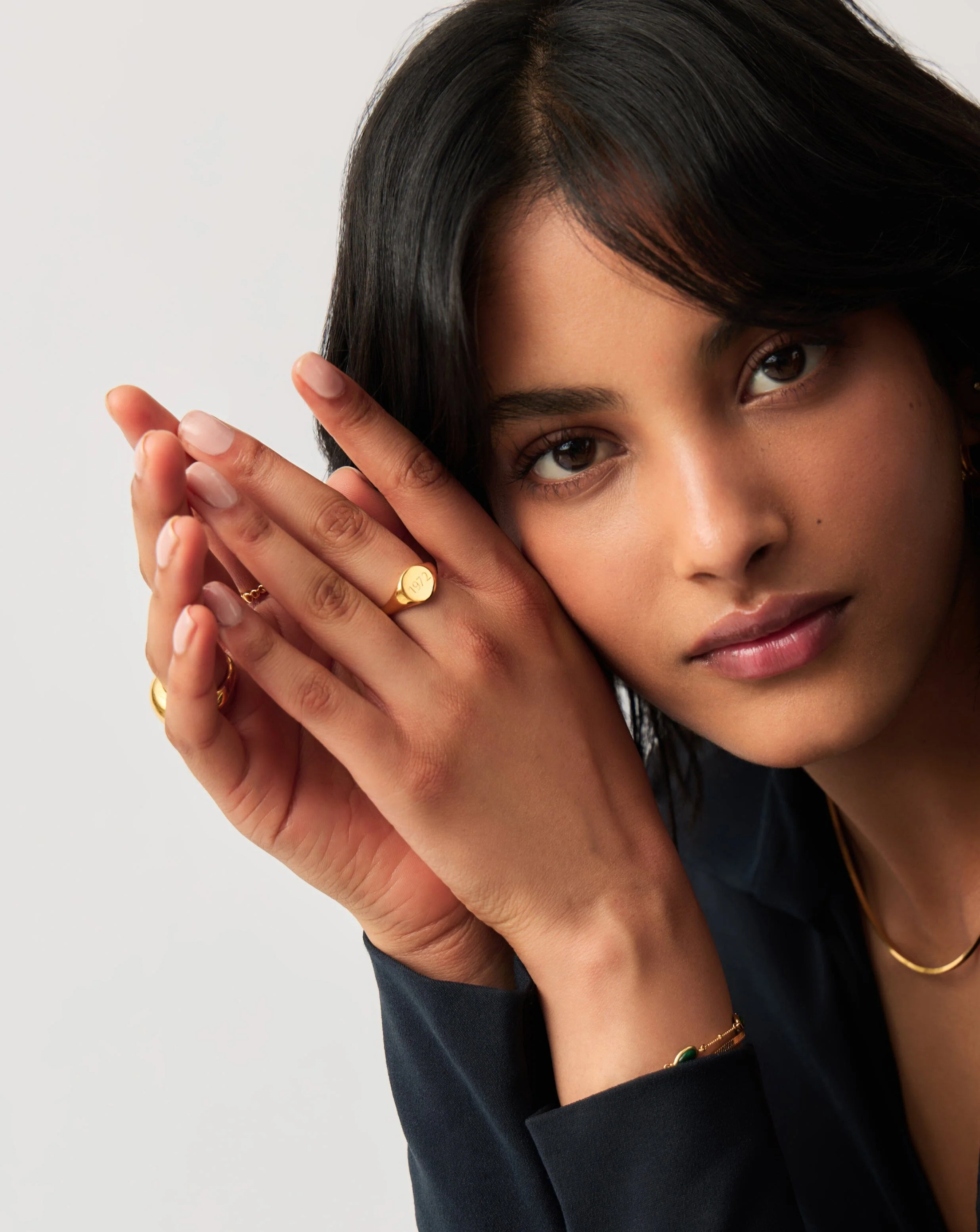 Engravable Round Signet Ring | 18ct Gold Vermeil - Image 3