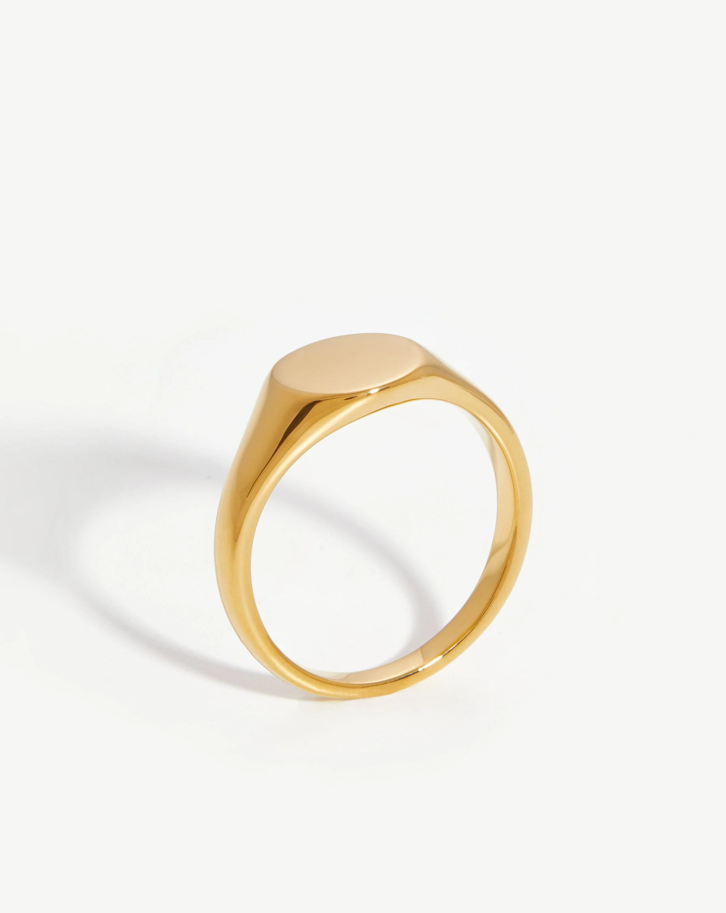 Engravable Round Signet Ring | 18ct Gold Vermeil - Image 5