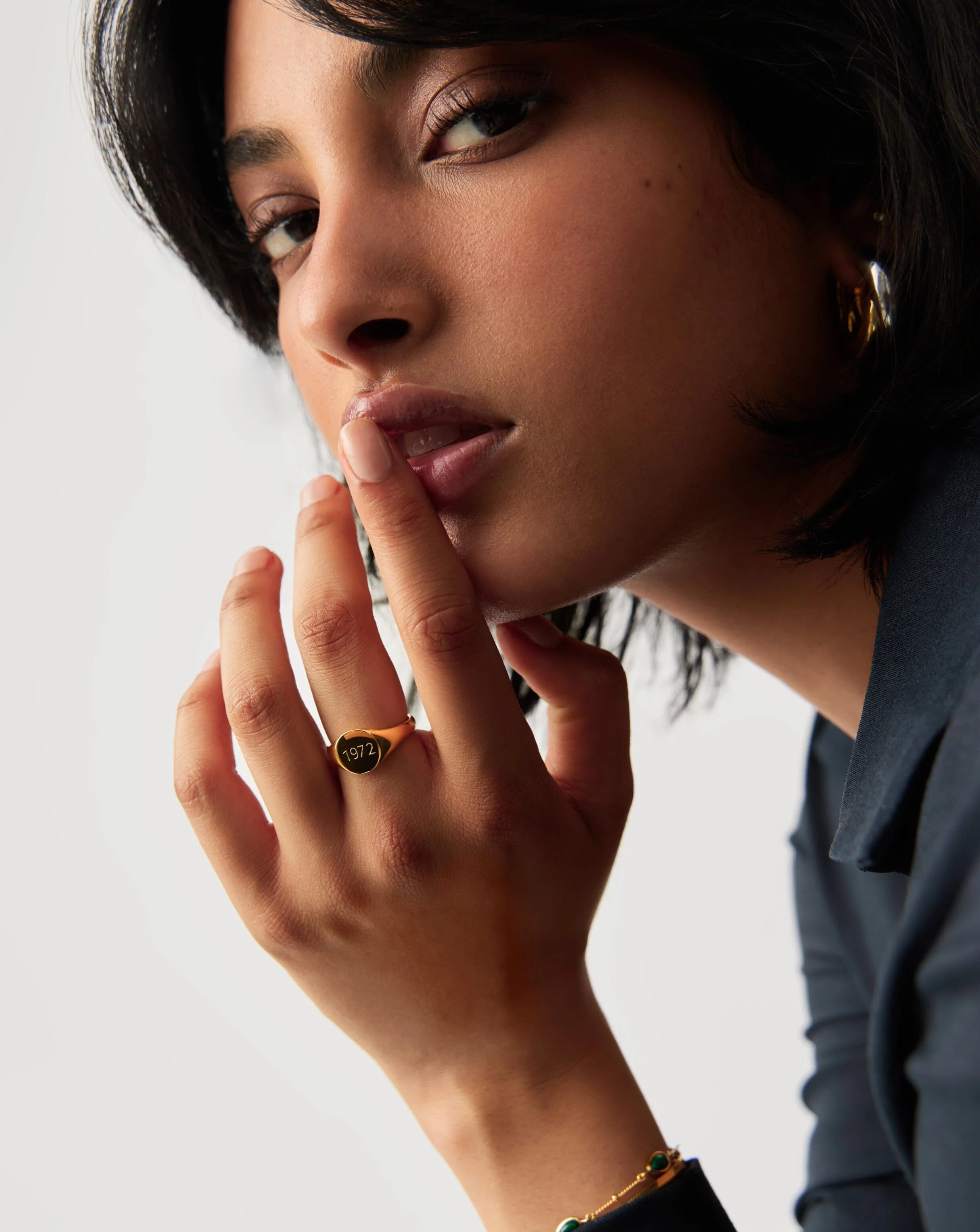 Engravable Round Signet Ring | 18ct Gold Vermeil - Image 6