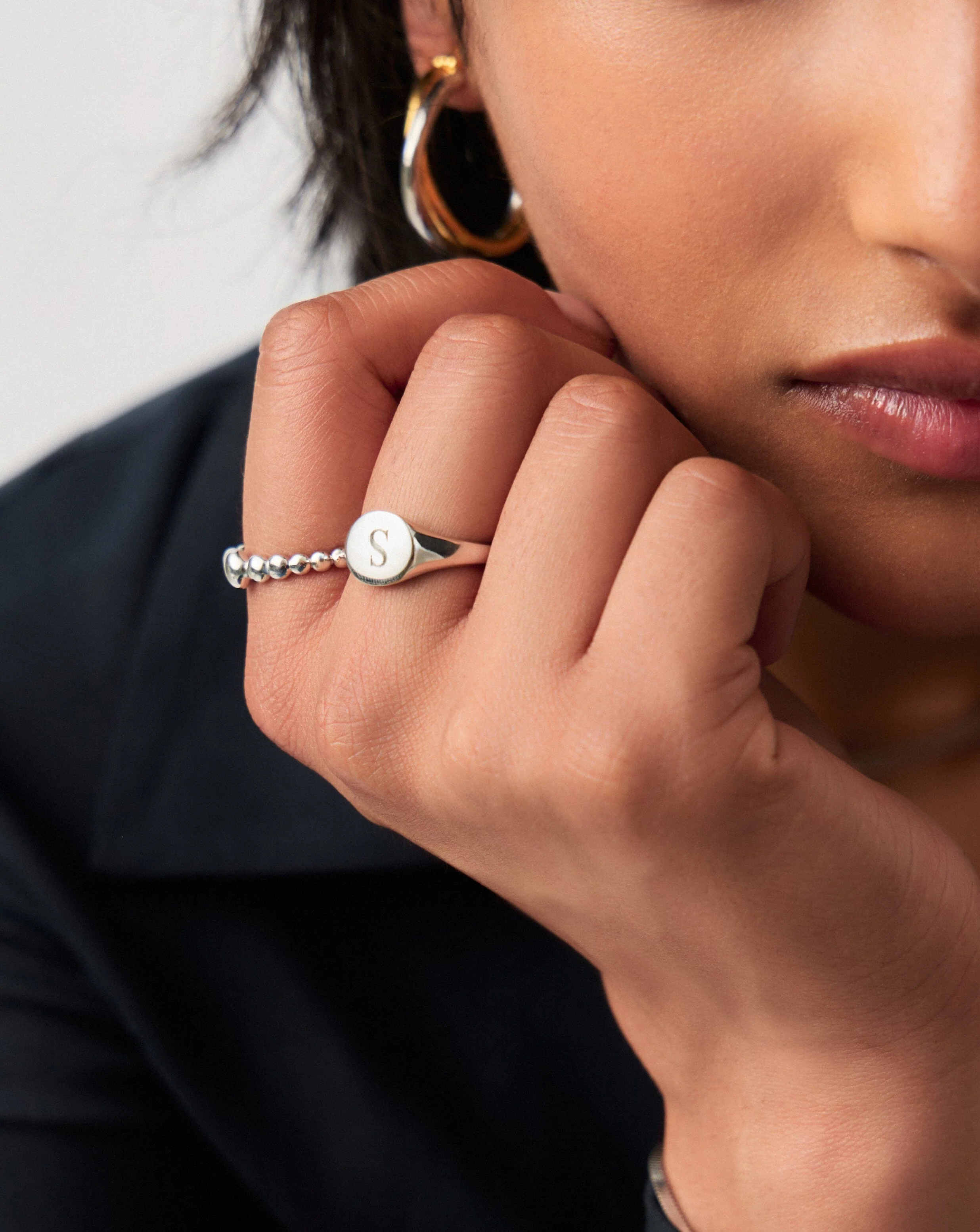 Engravable Round Signet Ring | Sterling Silver - Image 2