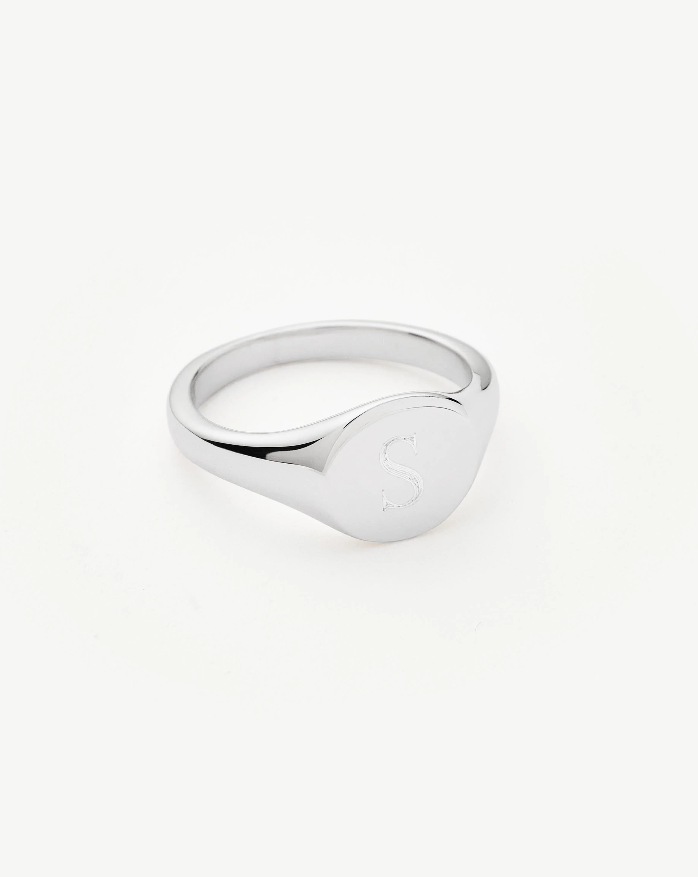 Engravable Round Signet Ring | Sterling Silver - Image 4