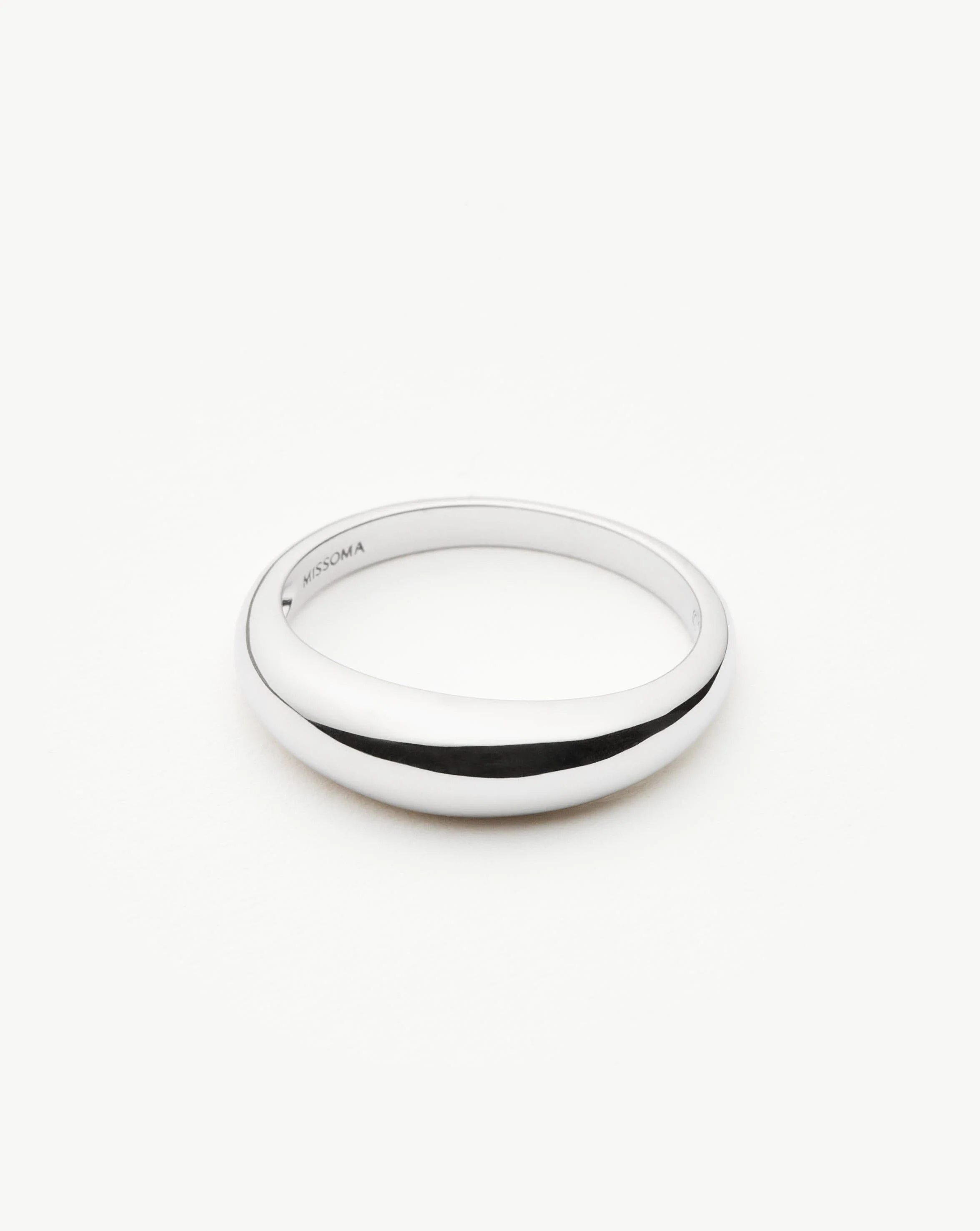 Solid Gold Classic Dome Ring | 14ct Solid White Gold - Image 5