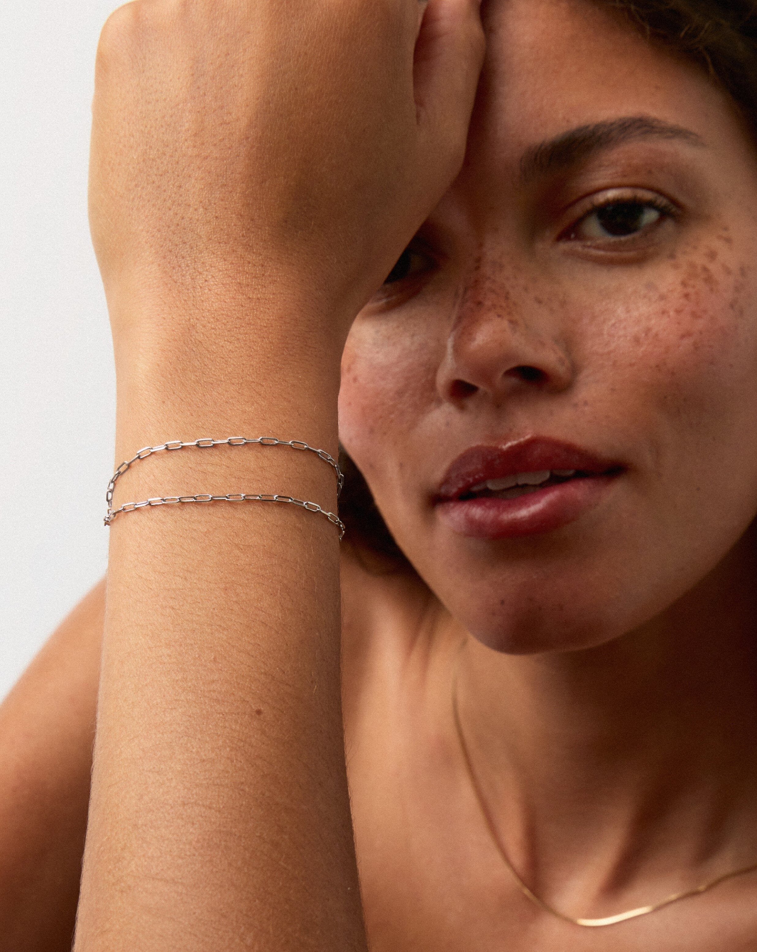 Solid Gold Classic Paperclip Chain Bracelet | 14ct Solid White Gold - Image 3