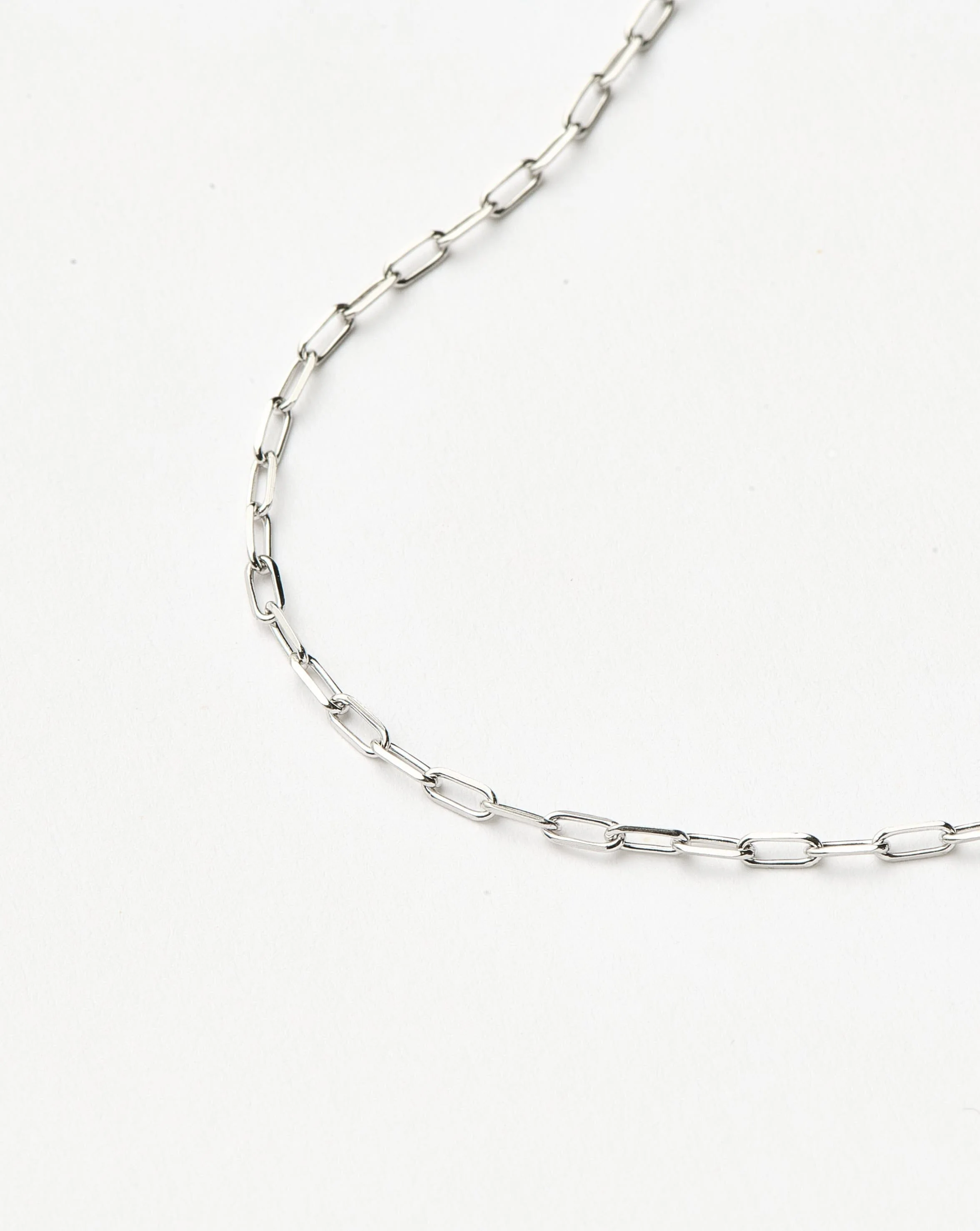 Solid Gold Classic Paperclip Chain Bracelet | 14ct Solid White Gold - Image 5