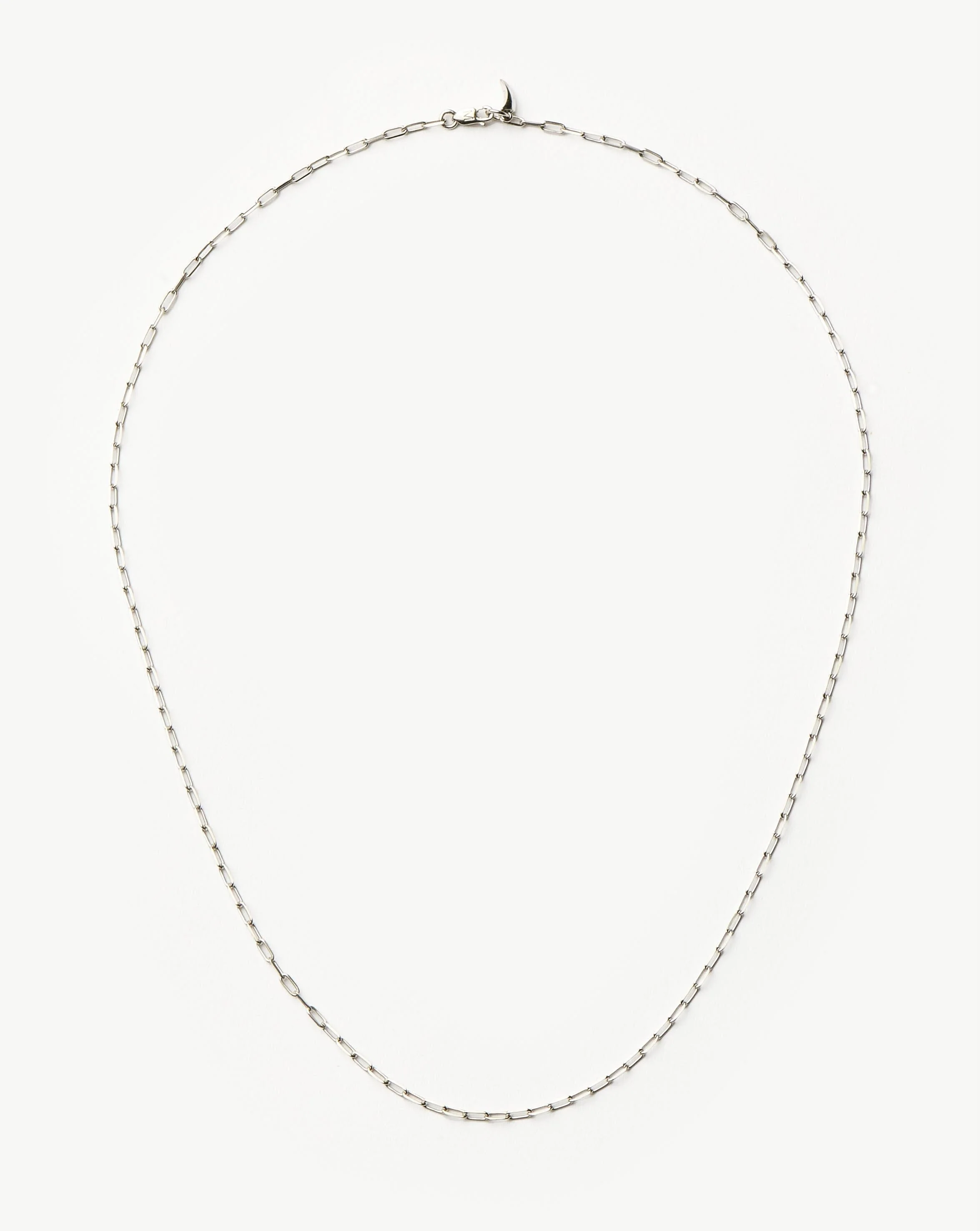 Solid Gold Classic Paperclip Chain Necklace | 14ct Solid White Gold