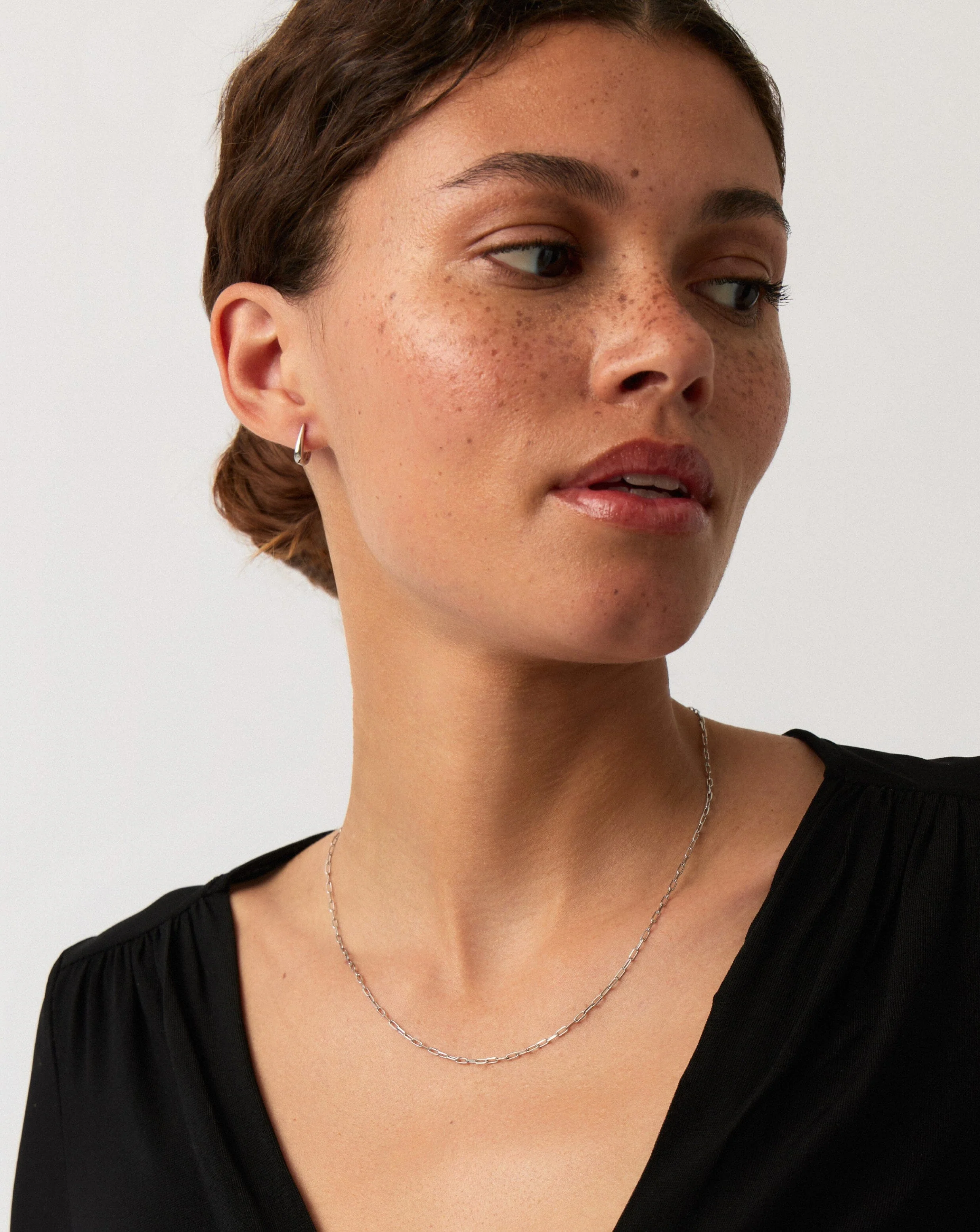 Solid Gold Classic Paperclip Chain Necklace | 14ct Solid White Gold - Image 2