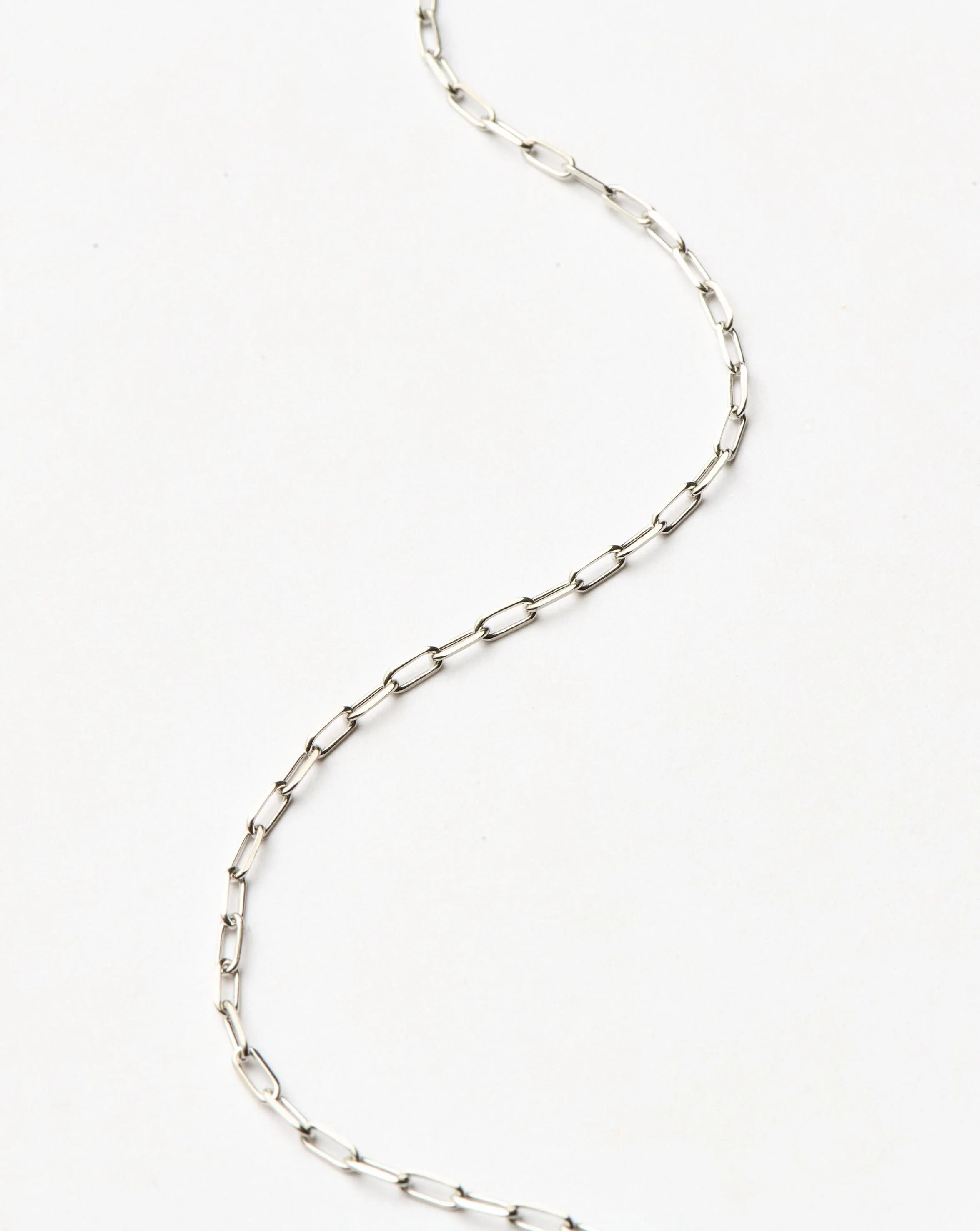 Solid Gold Classic Paperclip Chain Necklace | 14ct Solid White Gold - Image 4