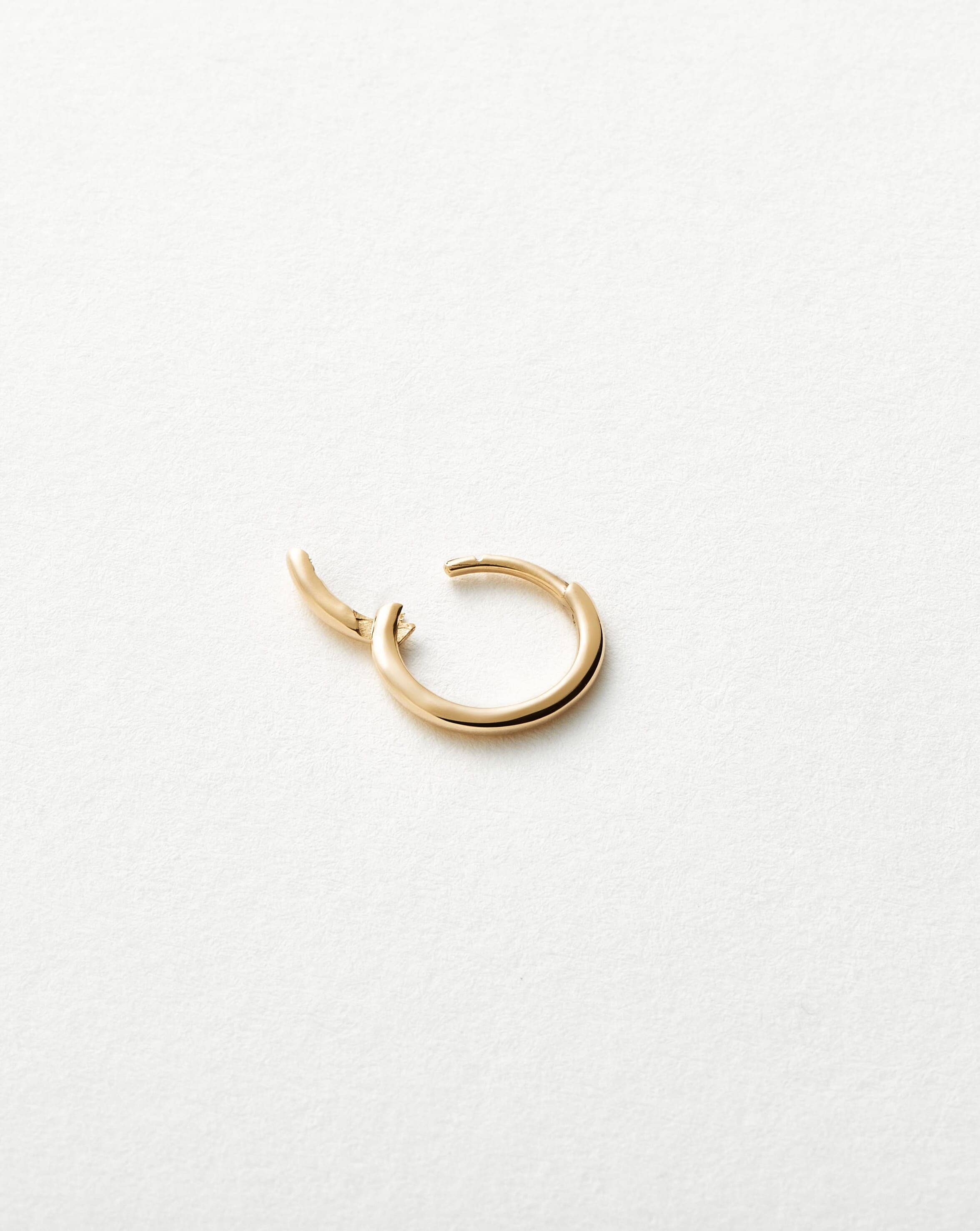 Solid Gold Classic Single Mini Hoop Earring - Image 3
