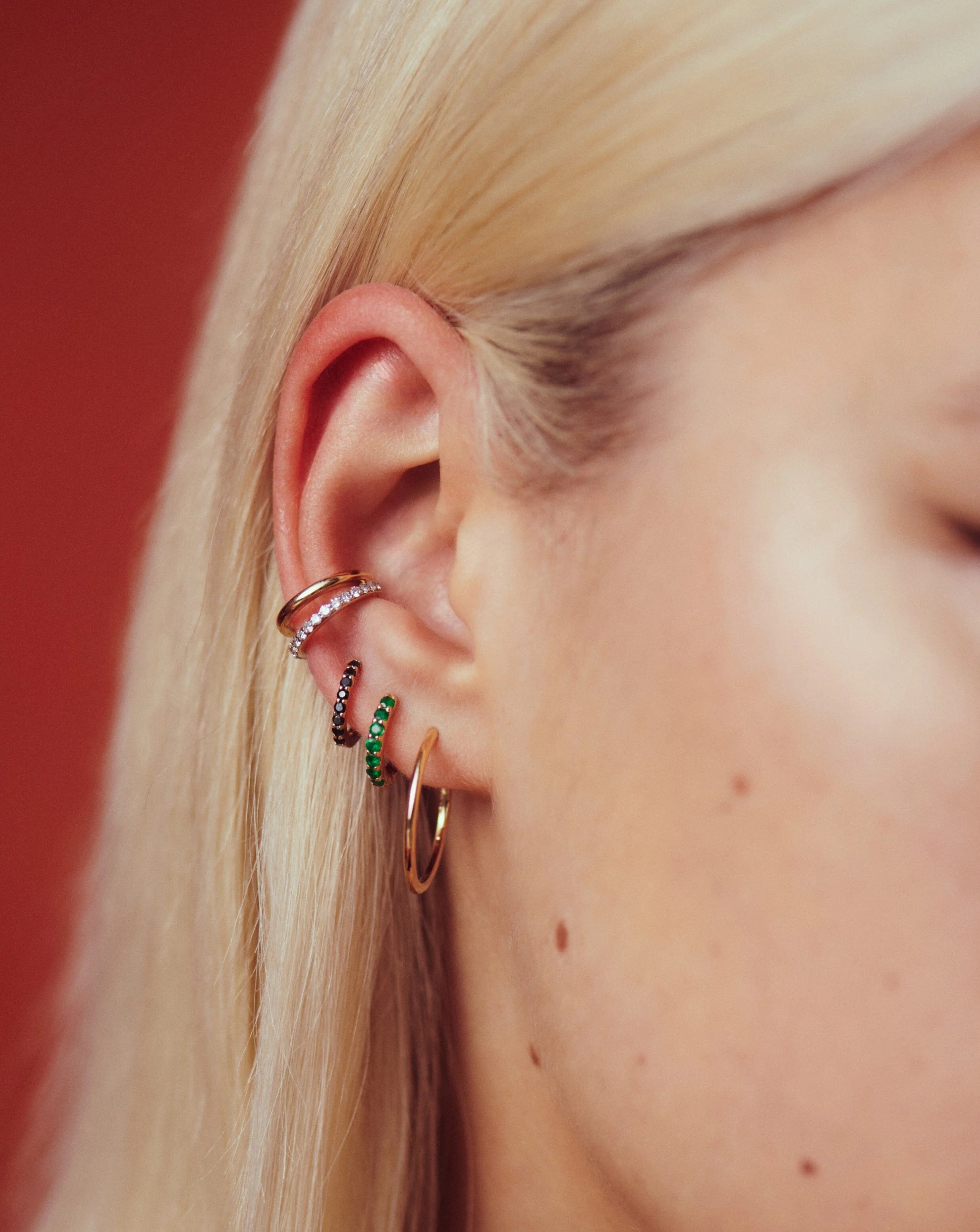 Solid Gold Classic Small Hoop Earrings - Image 2