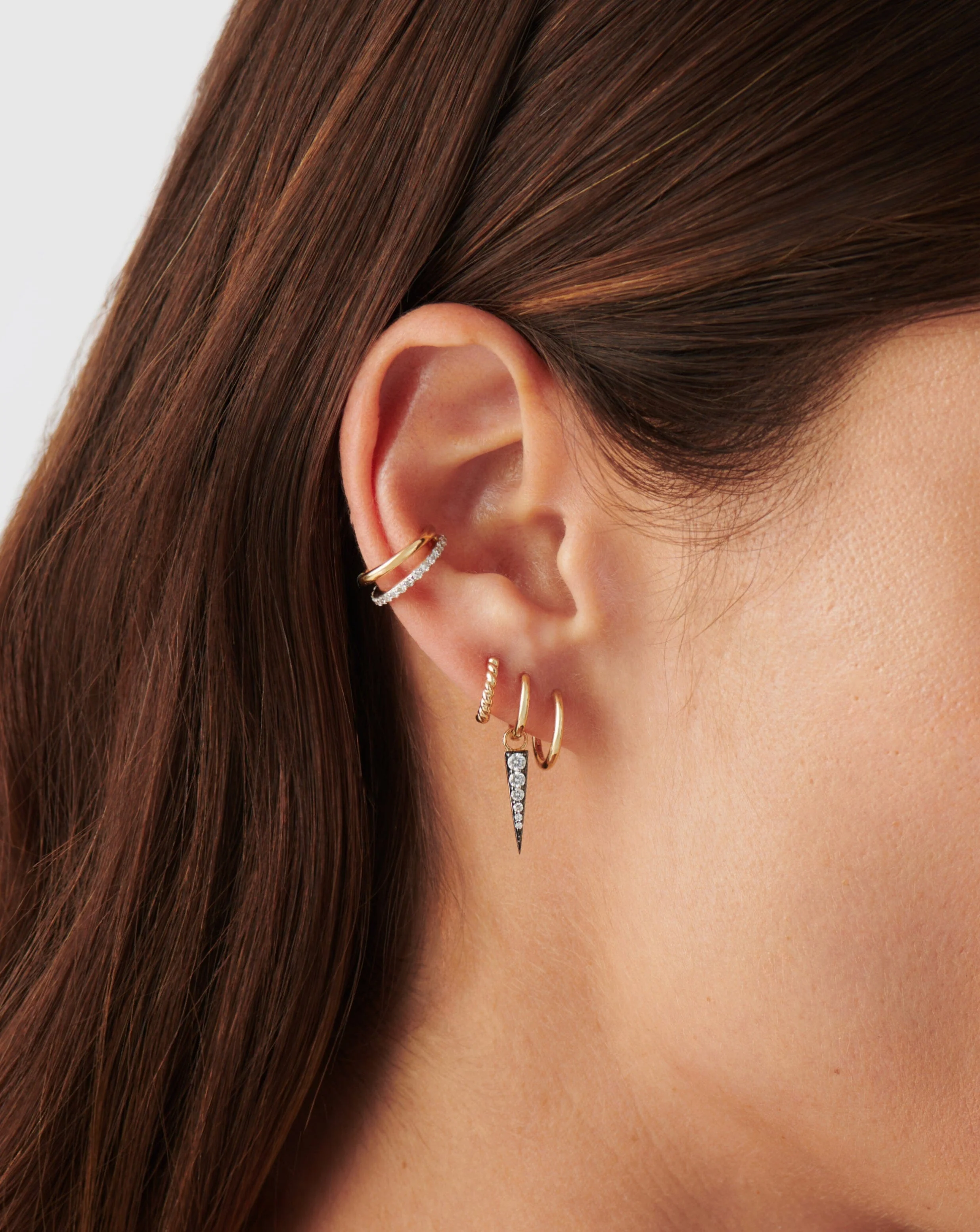 Solid Gold Classic Mini Hoop Earrings - Image 3