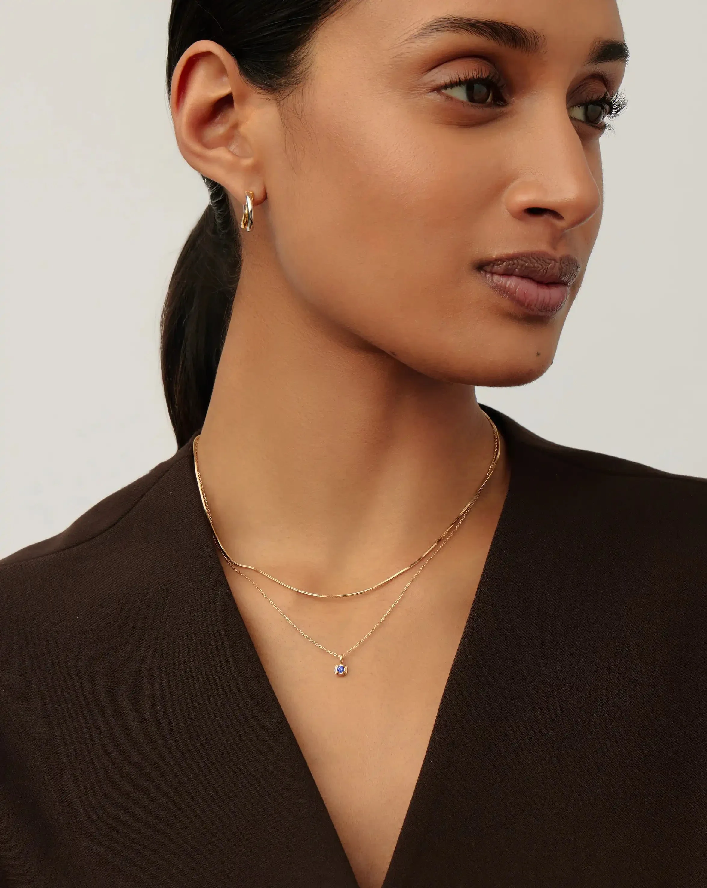 Solid Gold December Birthstone Pendant Necklace | 14ct Solid Gold/Tanzanite - Image 2