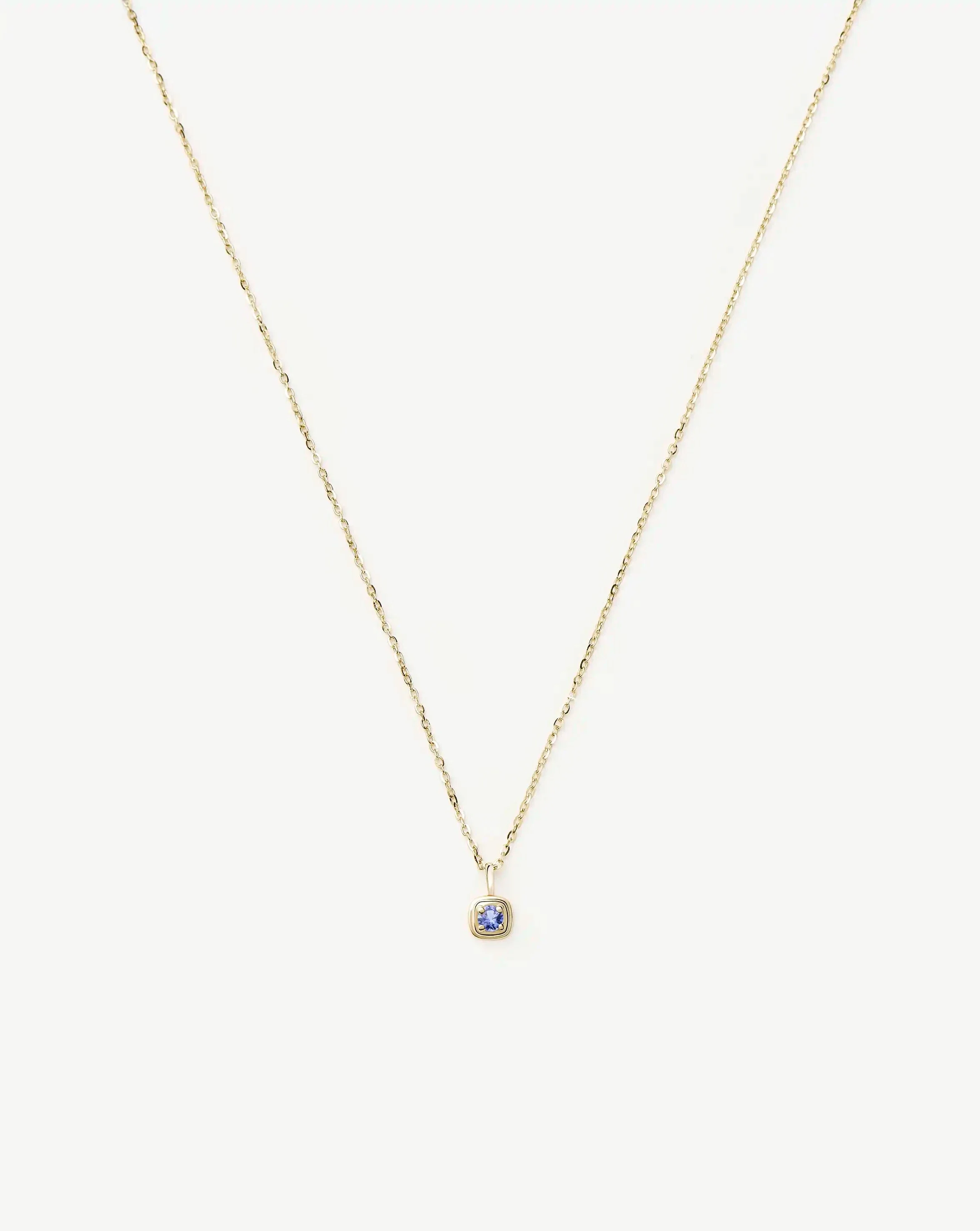 Solid Gold December Birthstone Pendant Necklace | 14ct Solid Gold/Tanzanite - Image 4