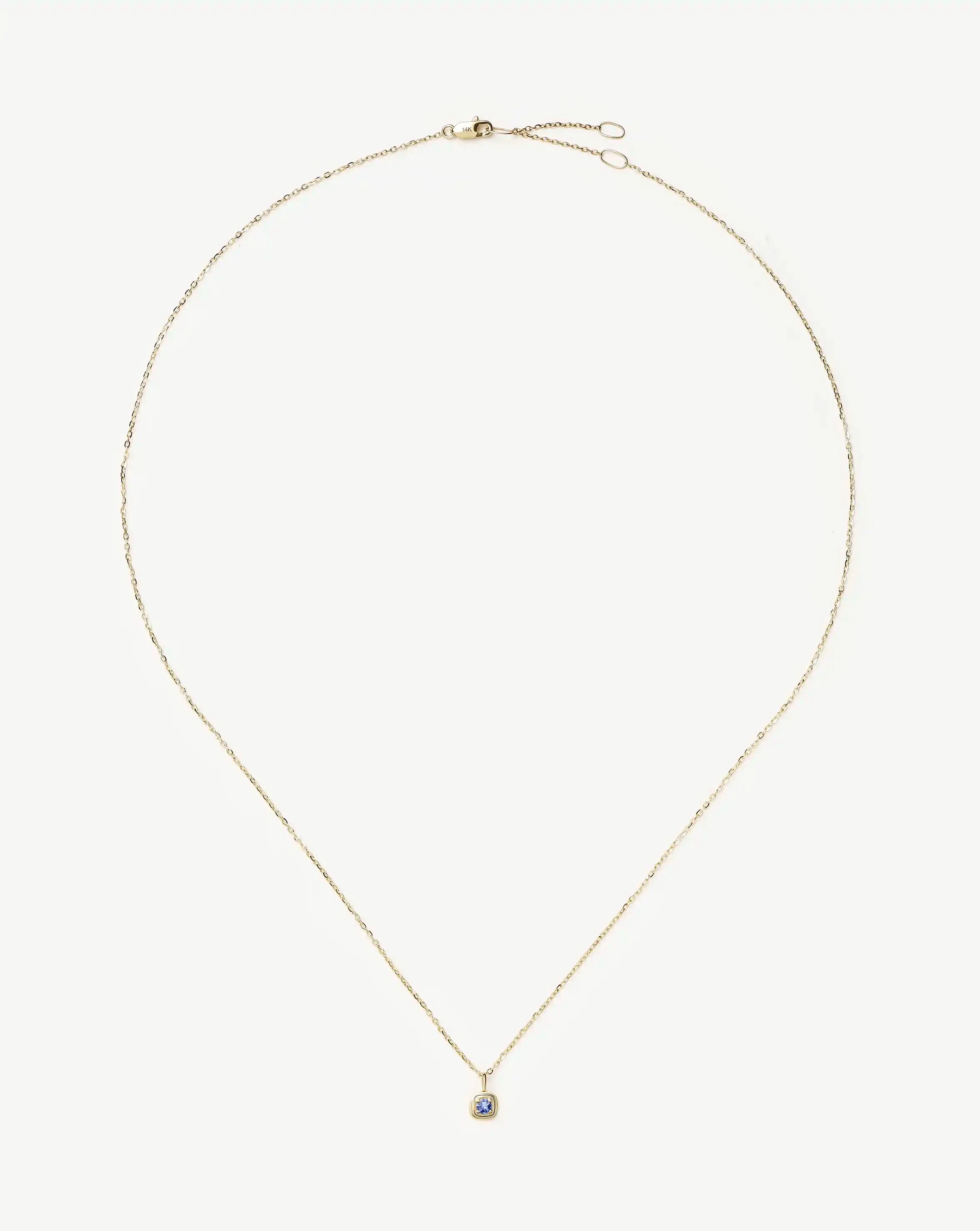 Solid Gold December Birthstone Pendant Necklace | 14ct Solid Gold/Tanzanite - Image 5