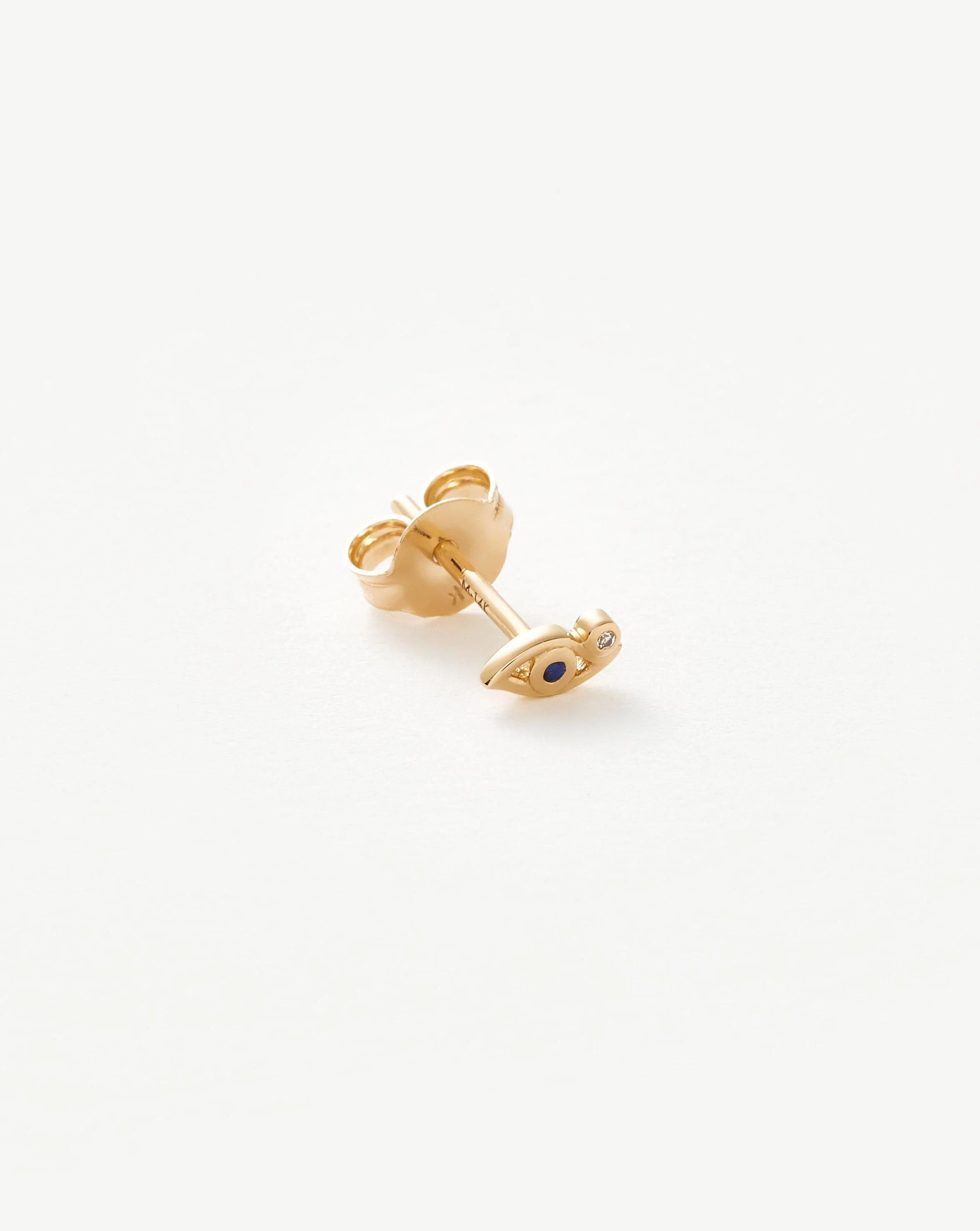 Solid Gold Evil Eye Single Stud Earring - Image 4