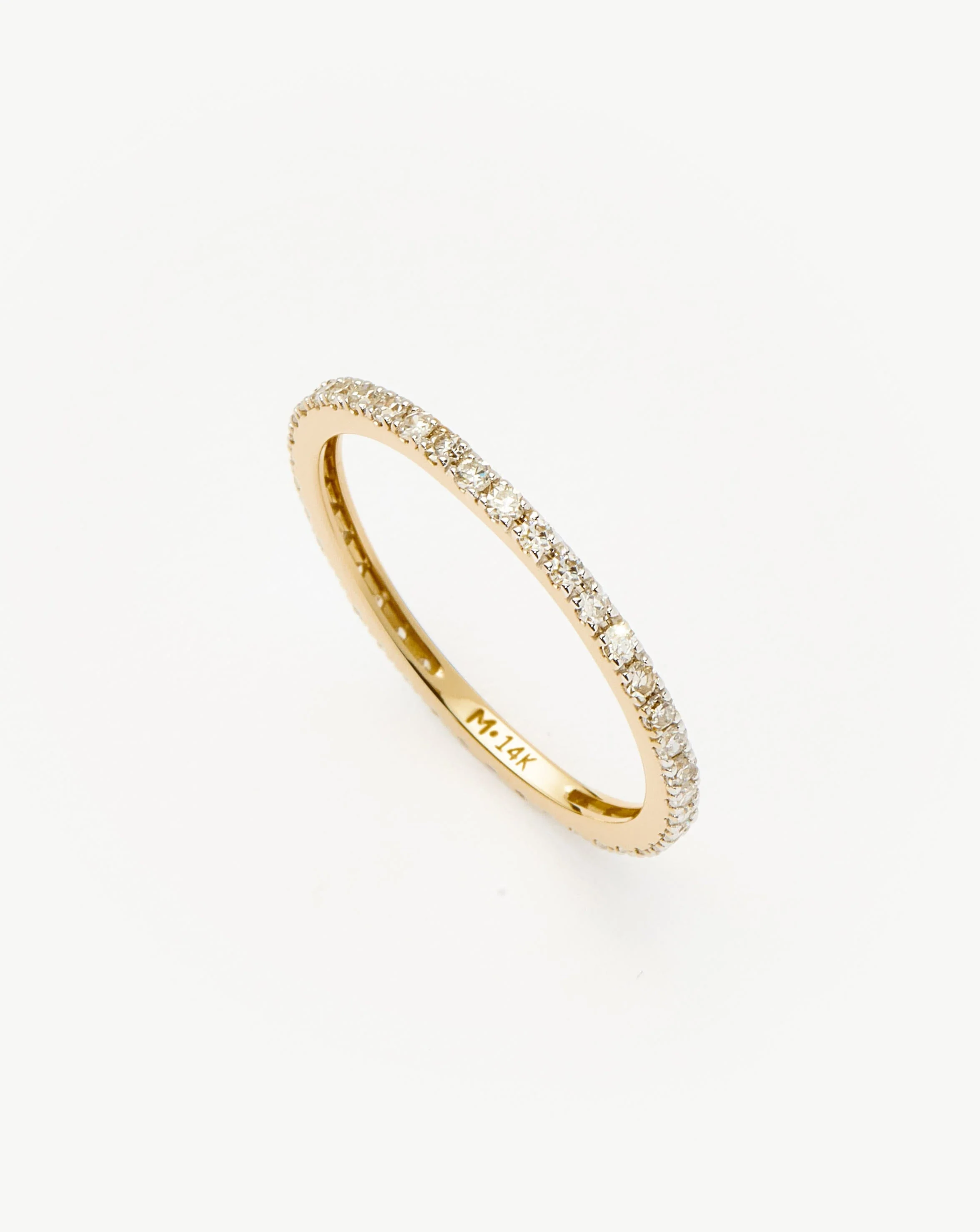 Solid Gold Slim Eternity Ring | 14ct Solid Gold/Diamond