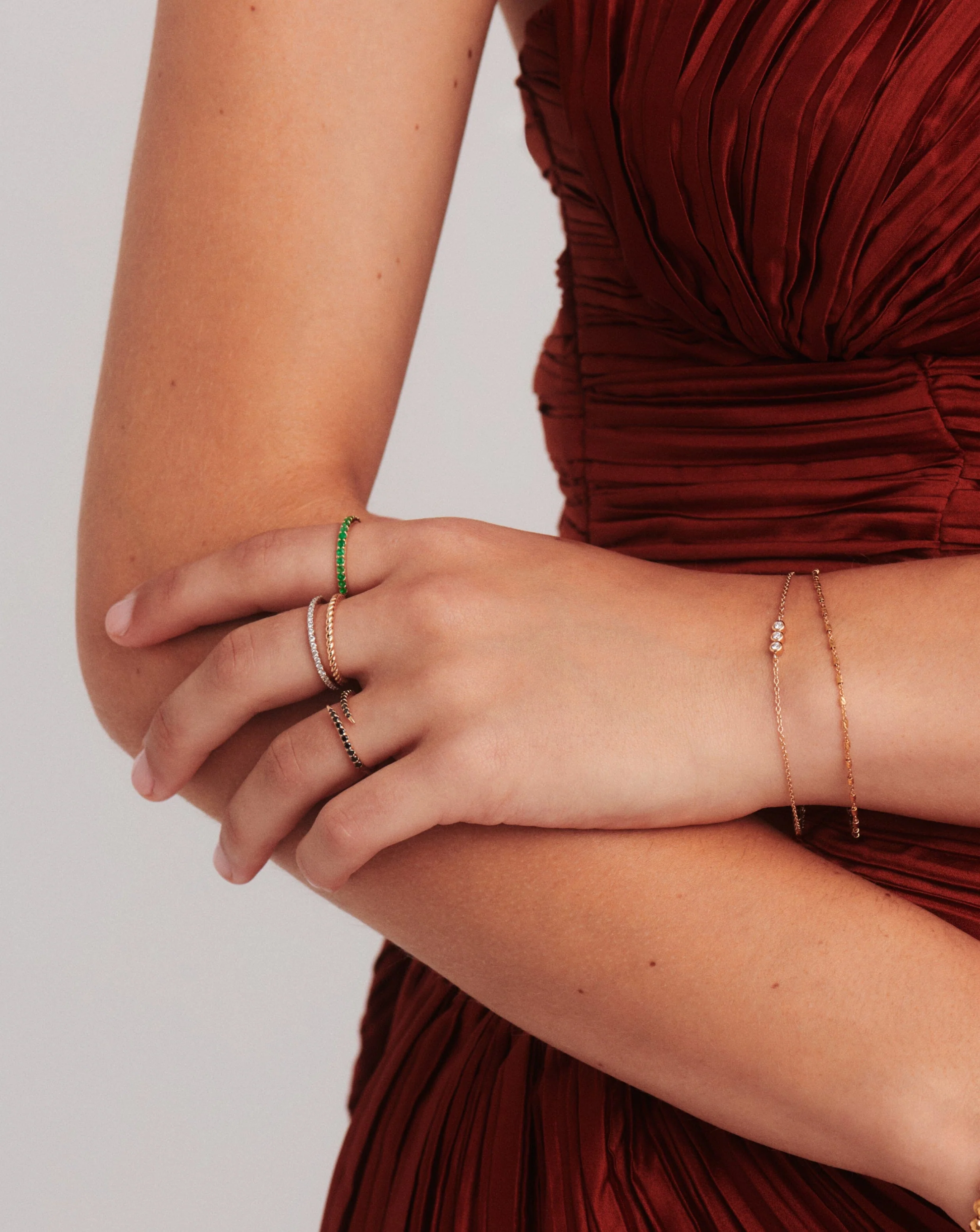 Solid Gold Slim Eternity Ring | 14ct Solid Gold/Diamond - Image 2