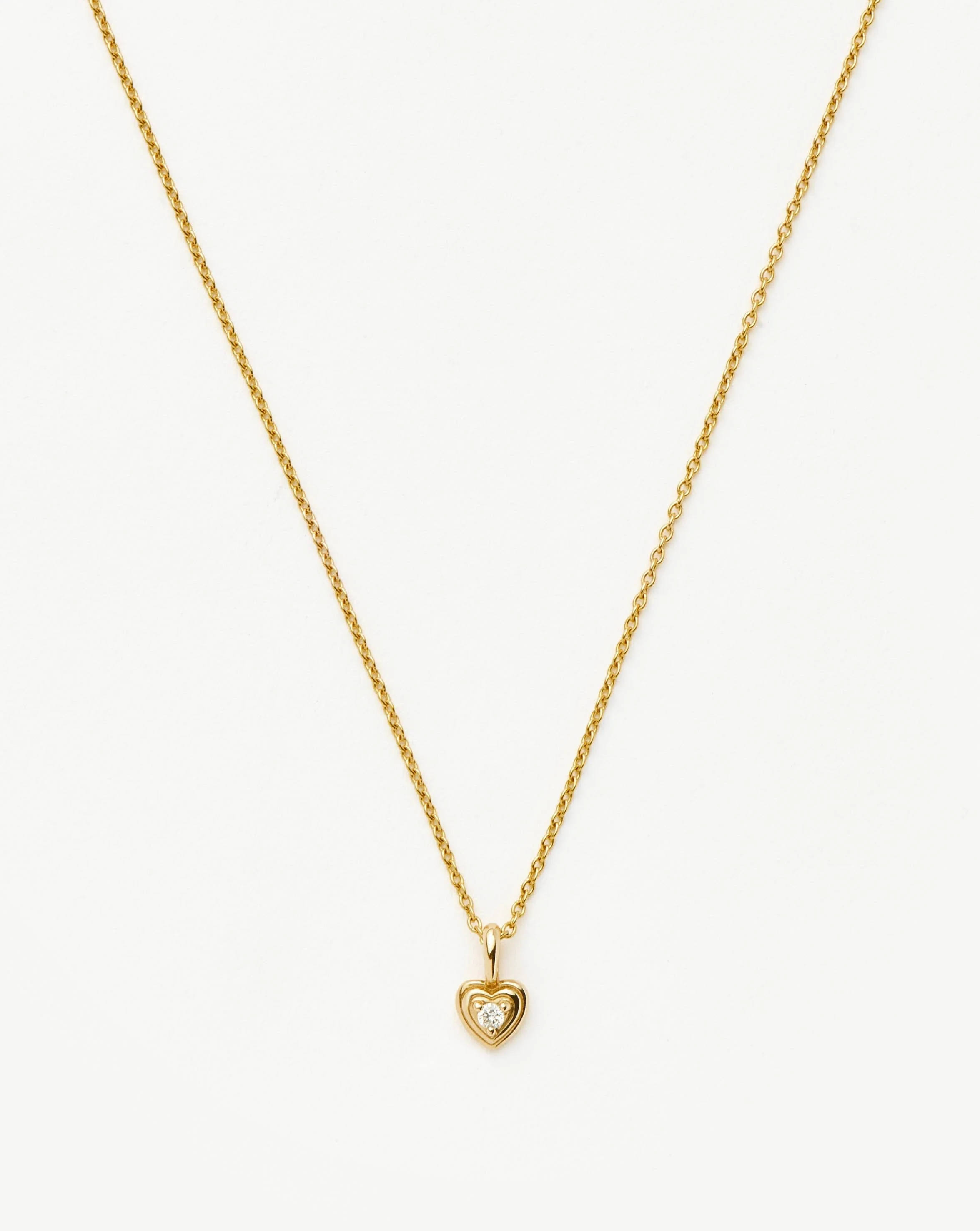 Solid Gold Diamond Heart Mini Pendant Necklace | 14ct solid Gold/Diamond