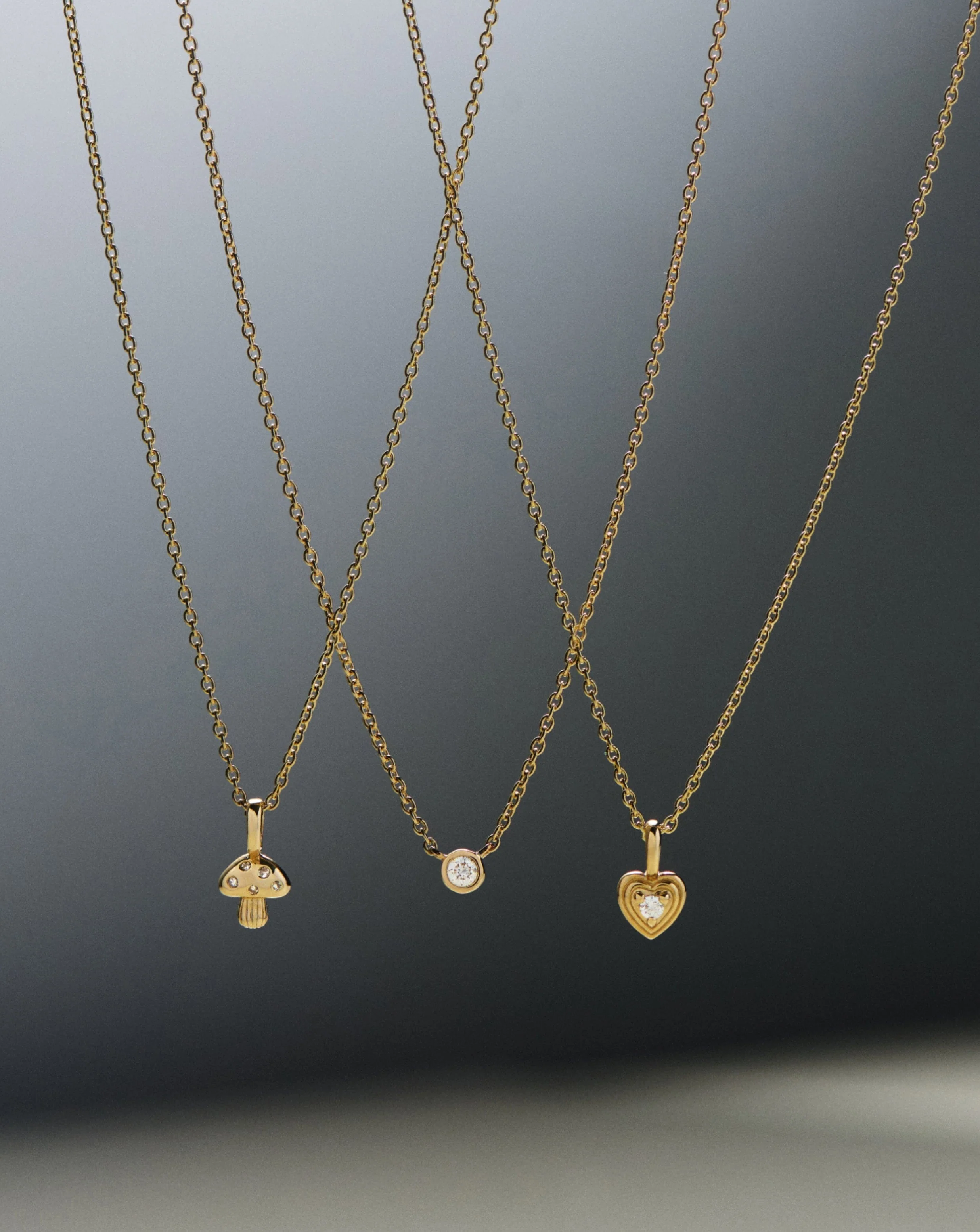 Solid Gold Diamond Heart Mini Pendant Necklace | 14ct solid Gold/Diamond - Image 4
