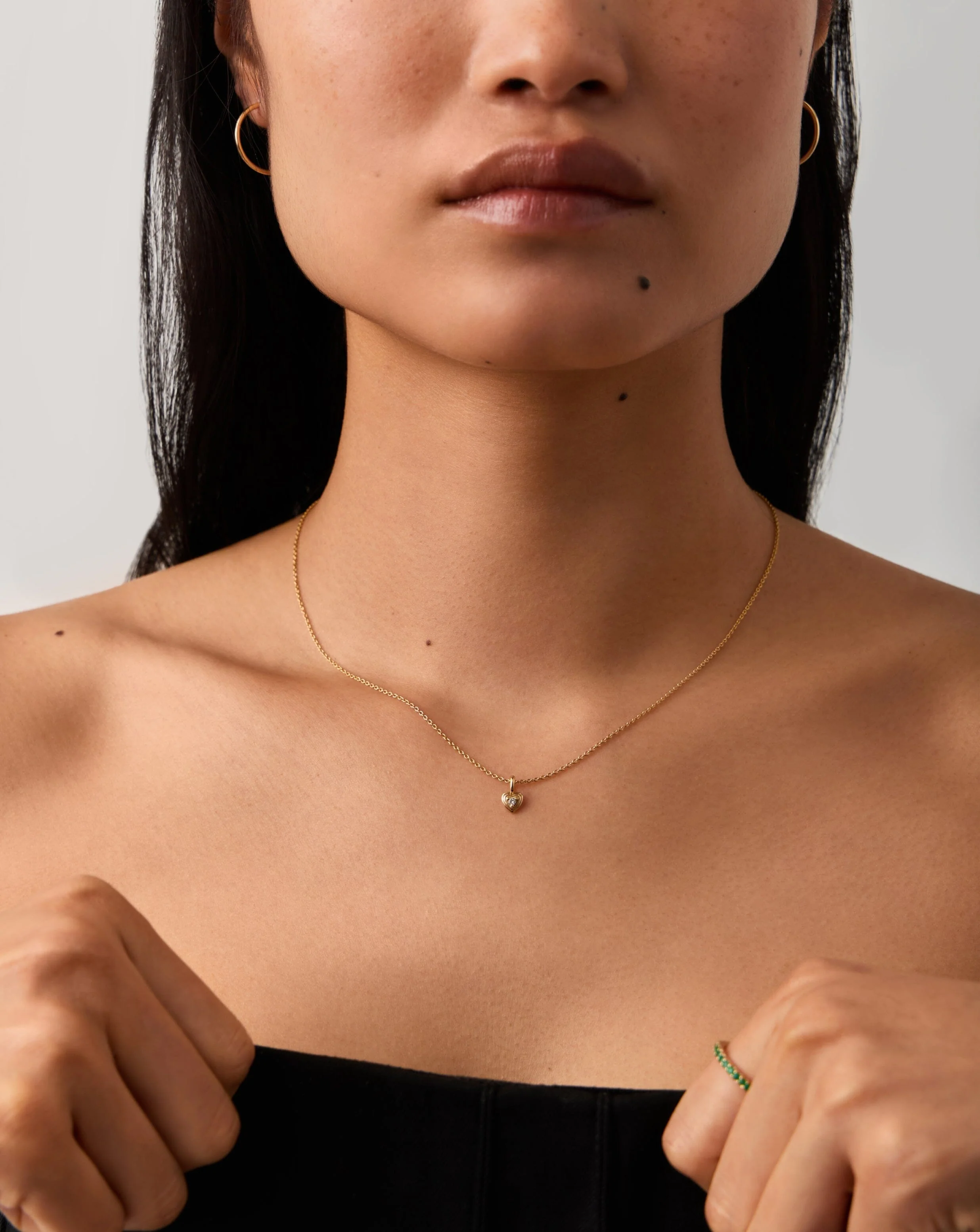 Solid Gold Diamond Heart Mini Pendant Necklace | 14ct solid Gold/Diamond - Image 6