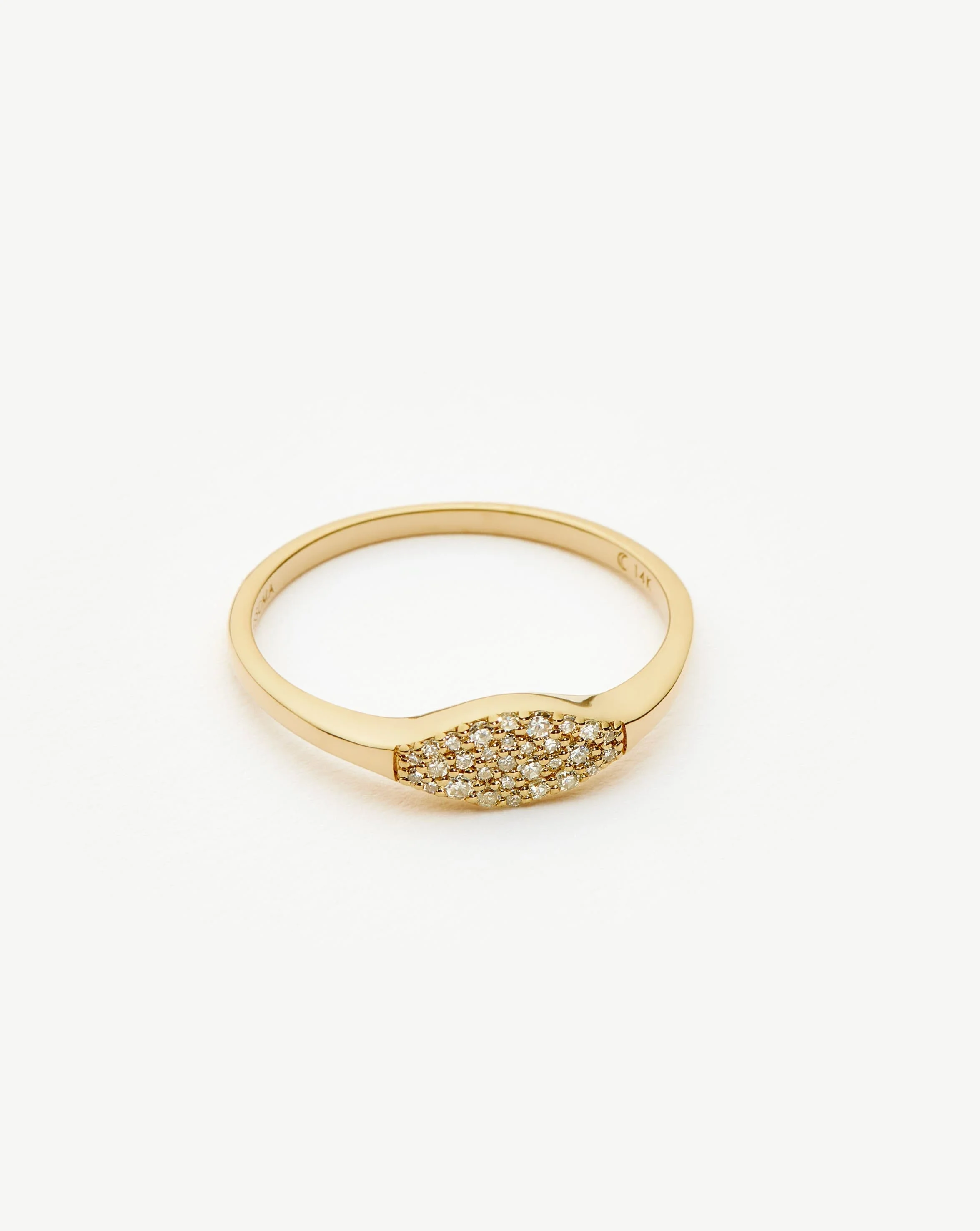 Solid Gold Diamond Signet Ring | 14ct Solid Gold/Diamond - Image 4