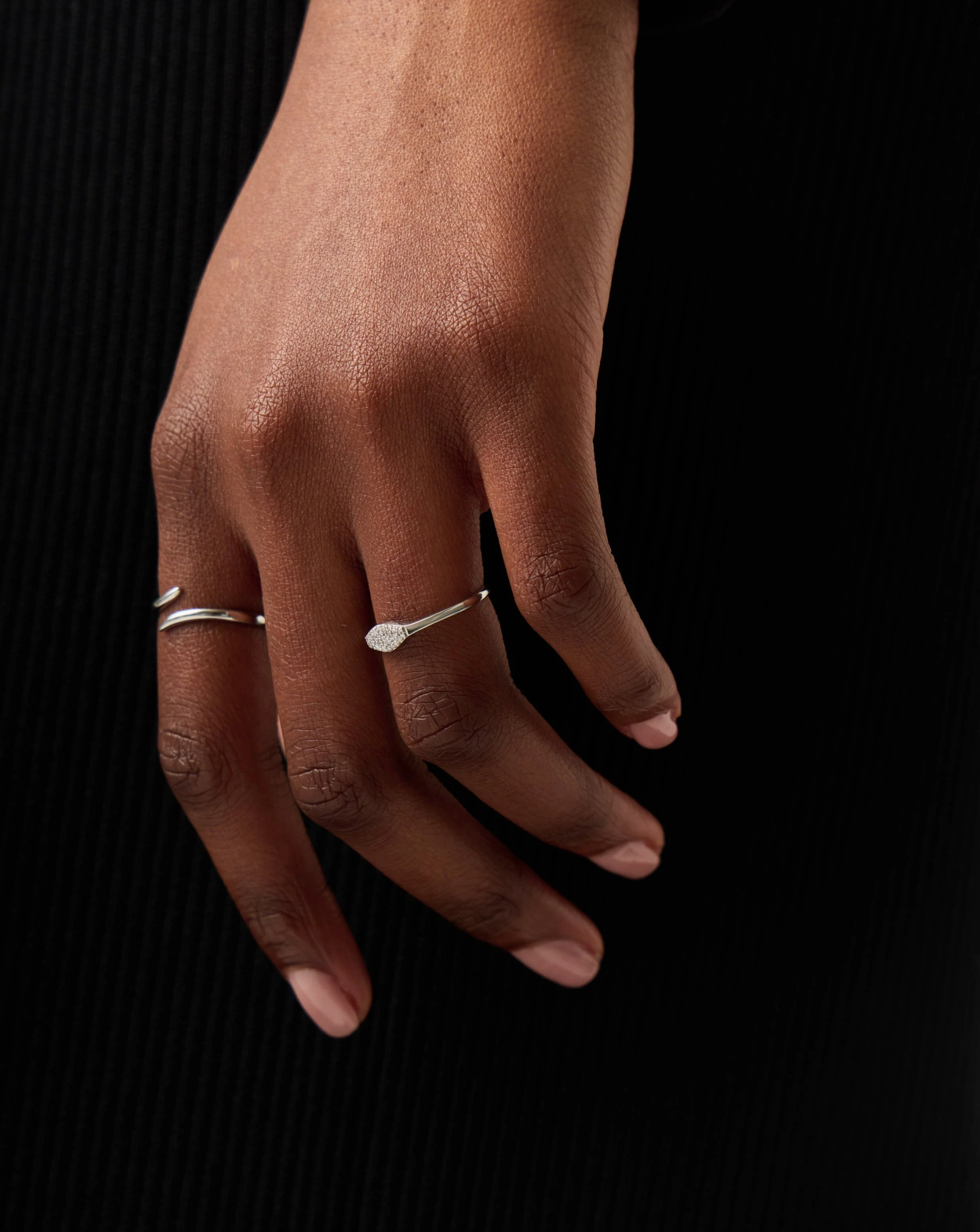 Solid Gold Diamond Signet Ring | 14ct Solid White Gold/Diamond - Image 6