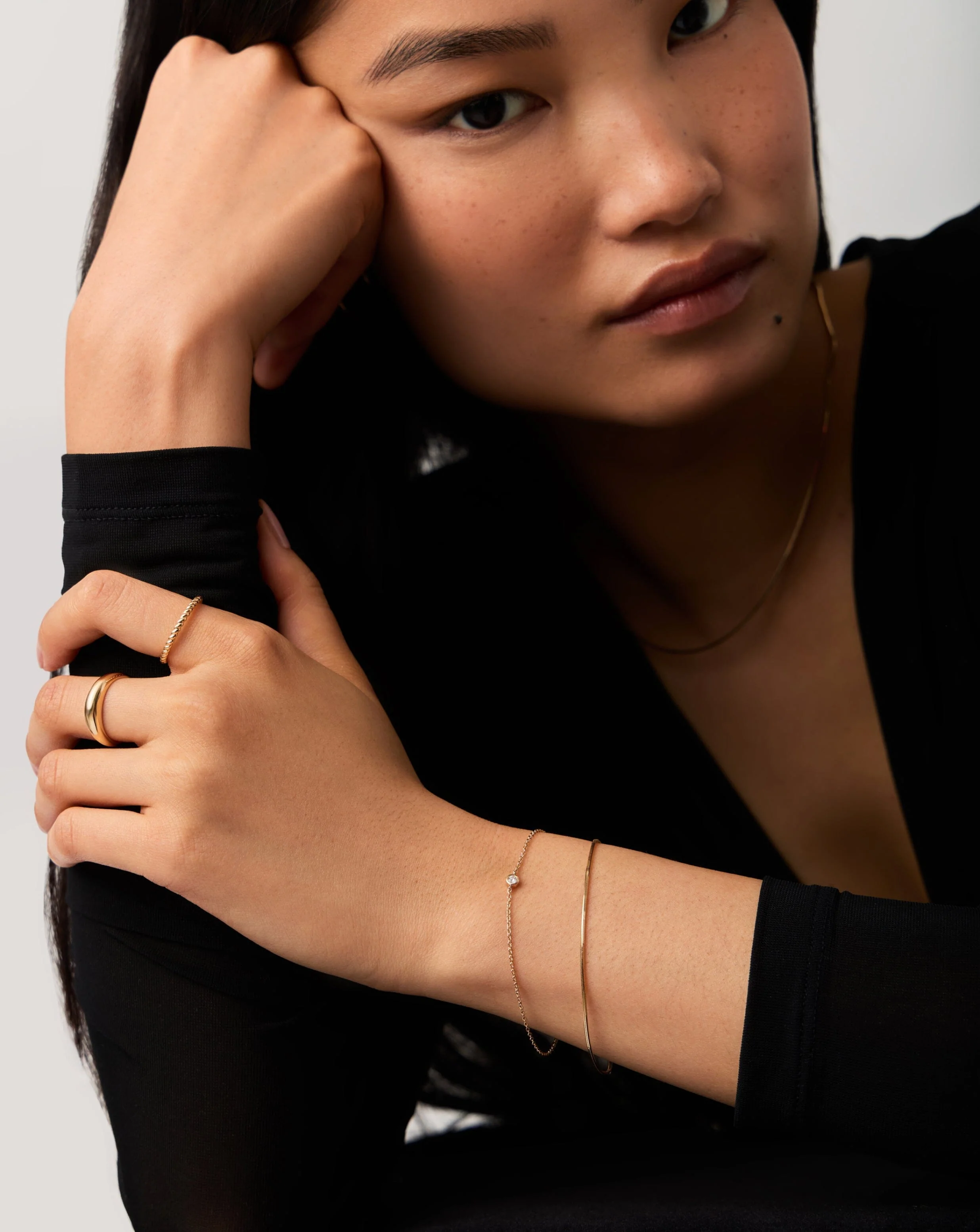 Solid Gold Diamond Solitaire Bracelet | 14ct Solid Gold/Diamond - Image 2